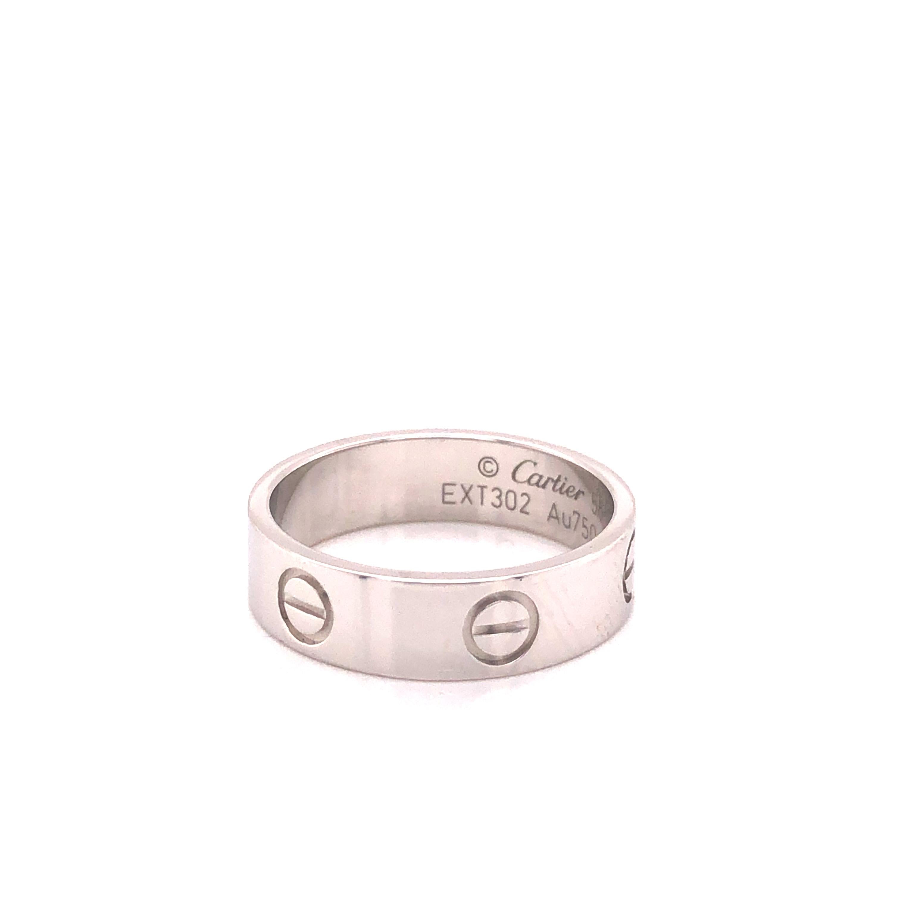 Cartier Love Ring White Gold In New Condition In MIAMI, FL