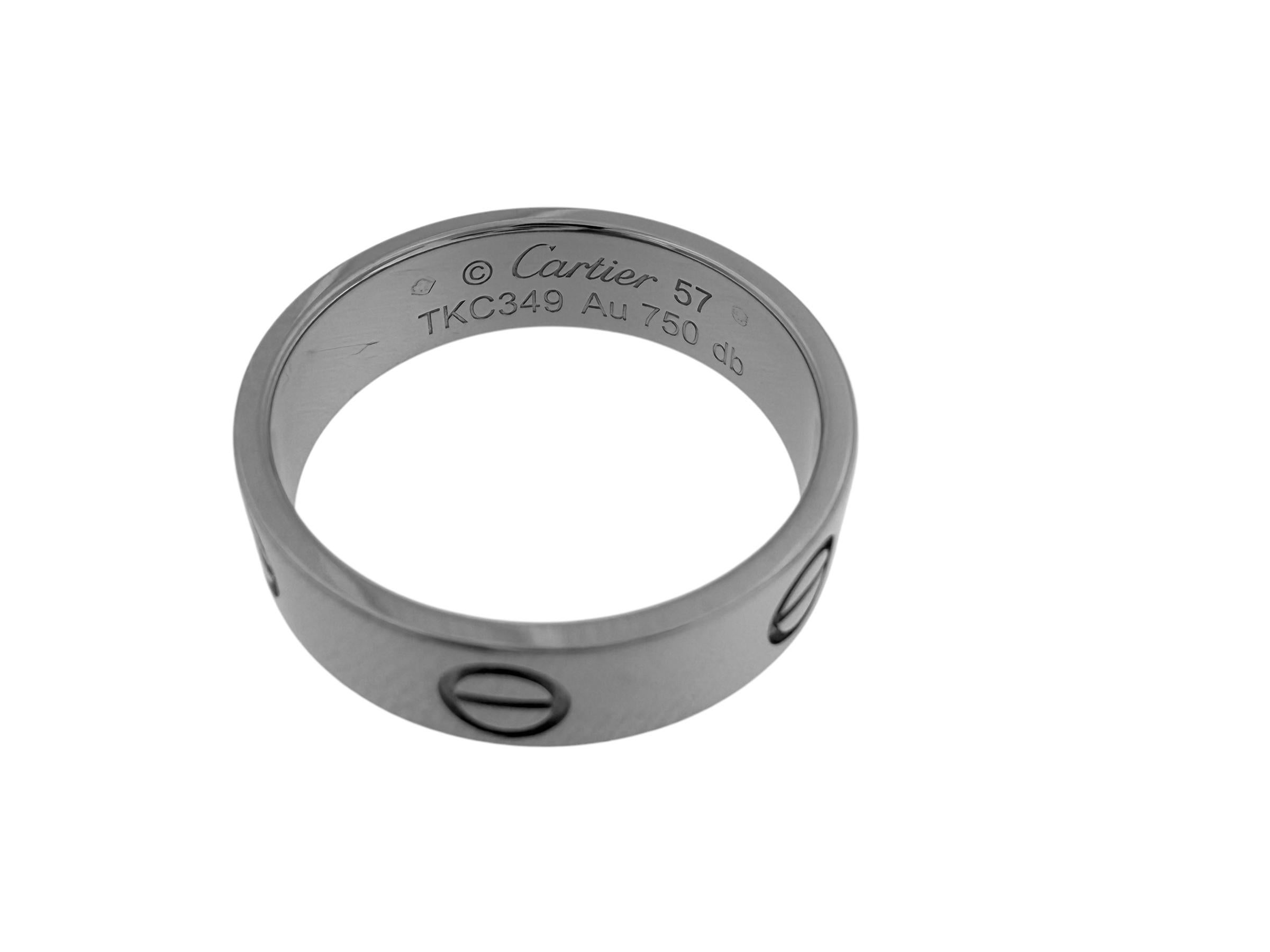 Cartier Love Ring White Gold size 57 For Sale 1