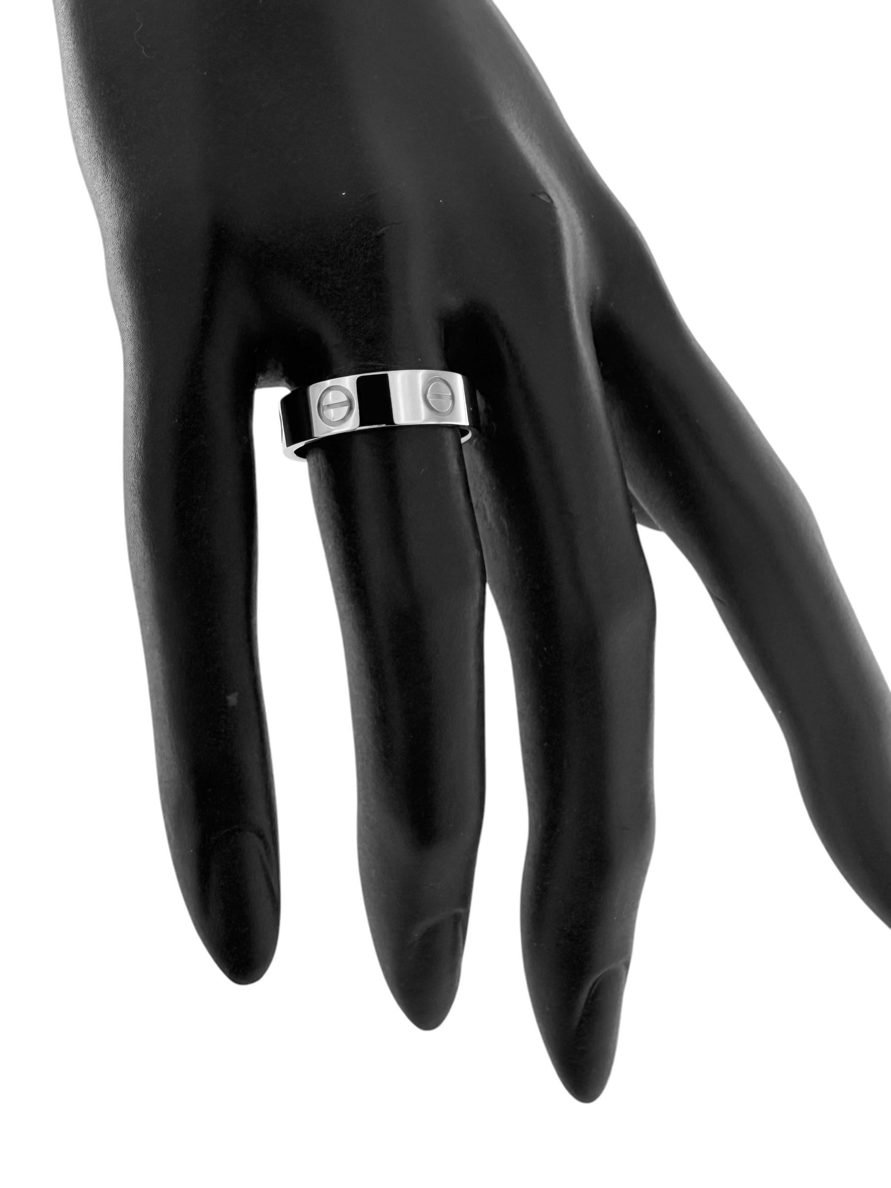 Cartier Love Ring White Gold size 57 For Sale 3