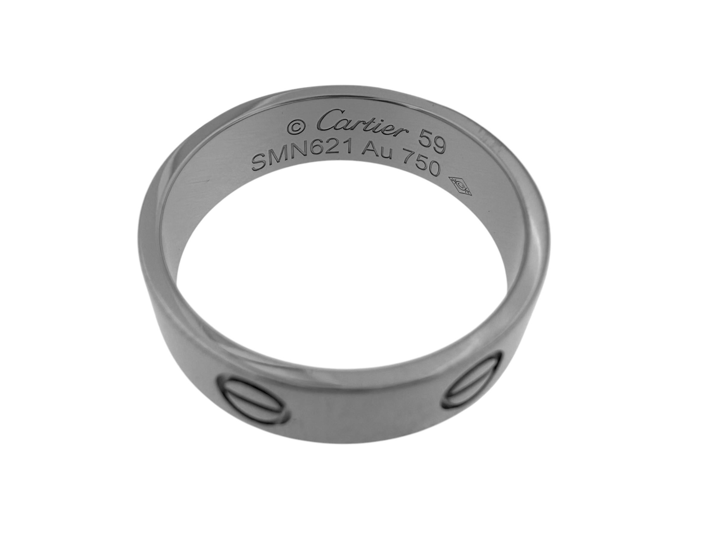 Anillo Cartier Love Oro Blanco talla 59 4