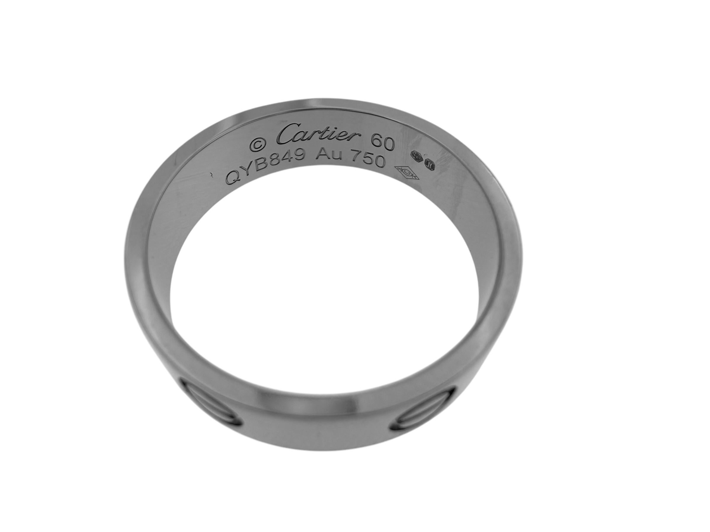 Anillo Cartier Love Oro Blanco talla 60 en venta 4