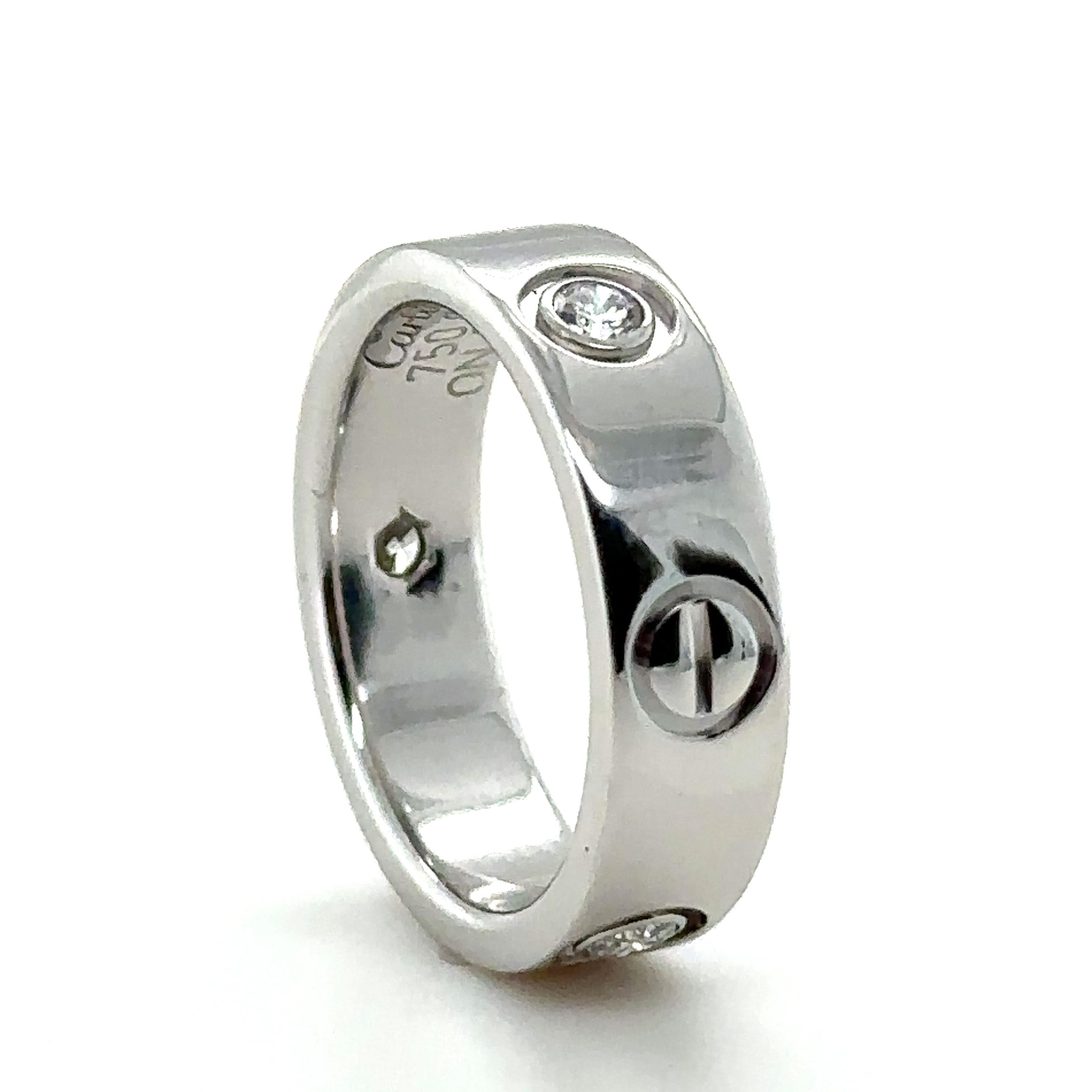 Cartier Love Ring with 3 Diamonds 0.25ct 7