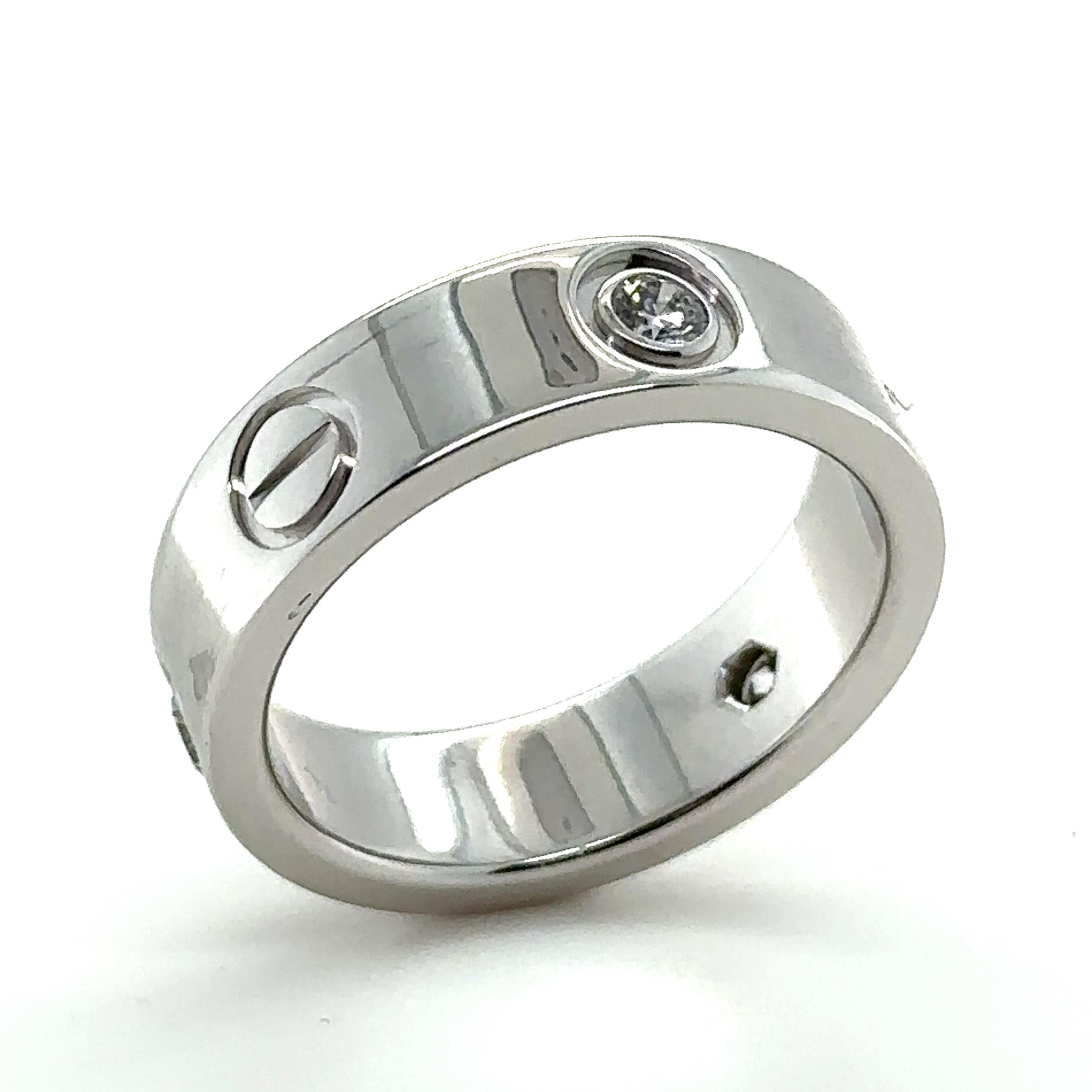 Cartier Love Ring with 3 Diamonds 0.25ct 9