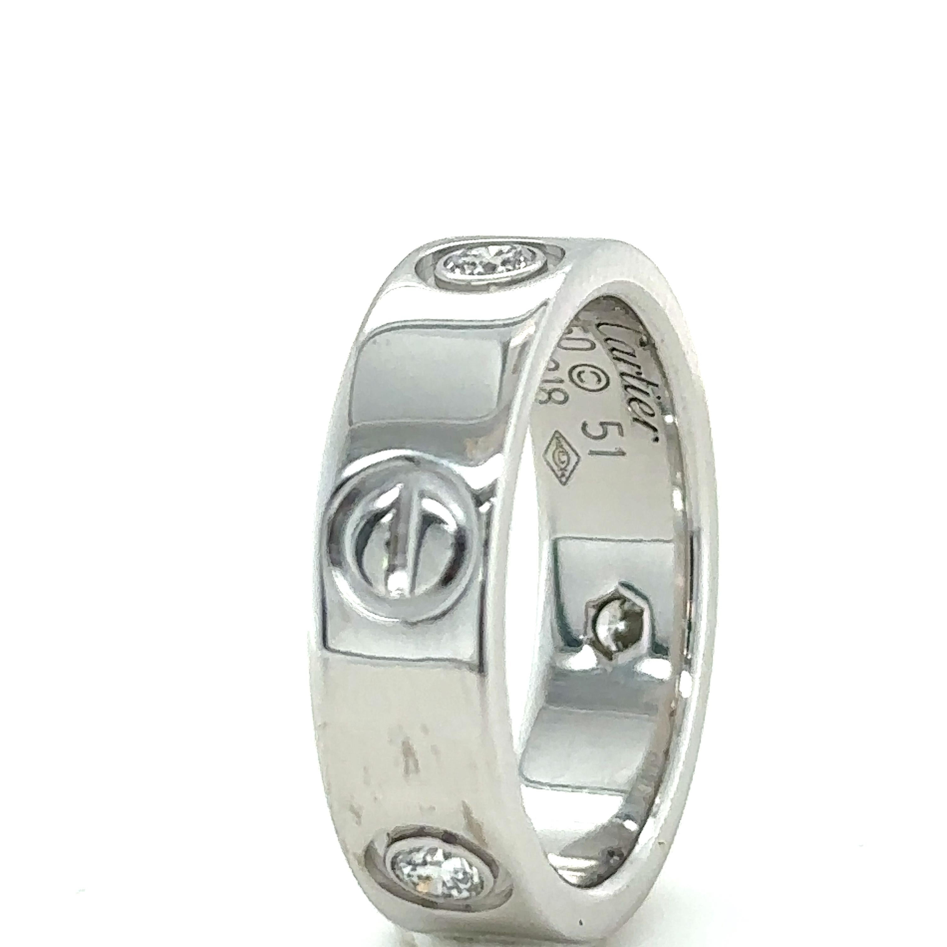 Women's Cartier Love Ring with 3 Diamonds For Sale