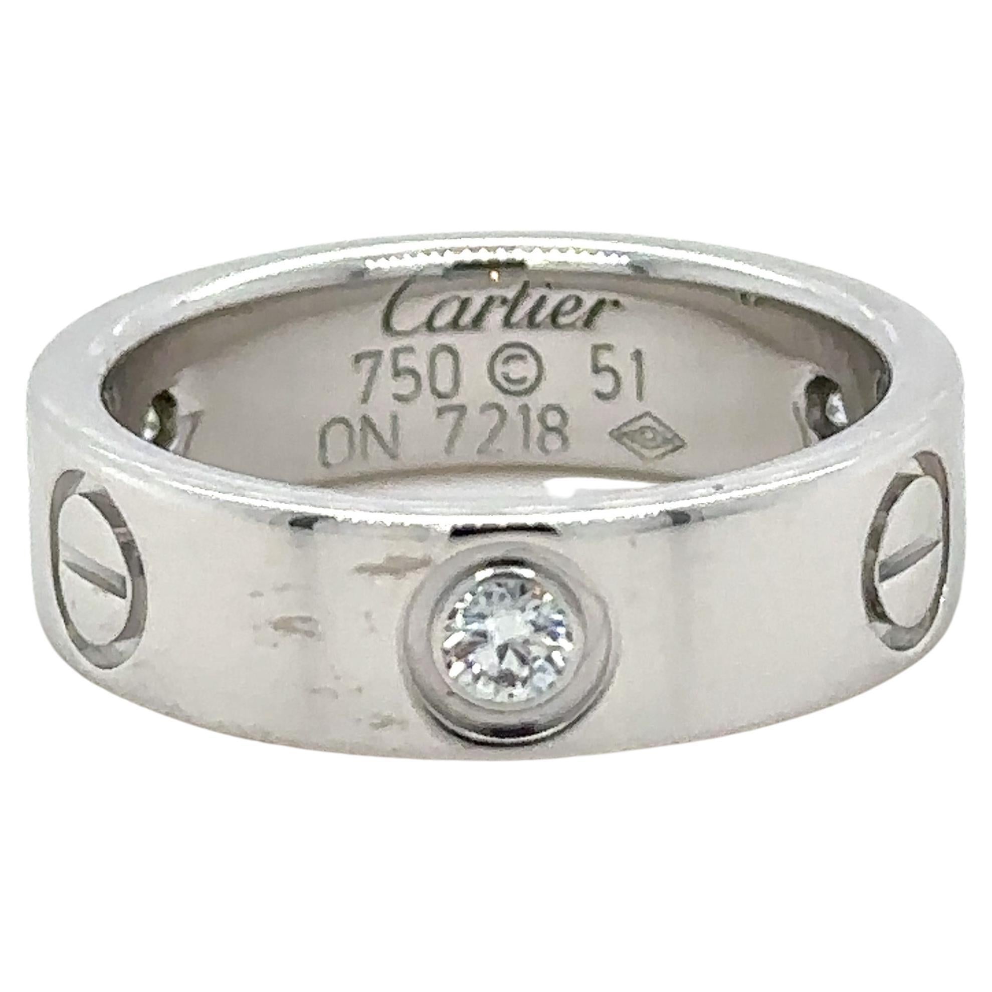 Cartier Love Ring with 3 Diamonds For Sale