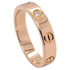 Bague « Love » de Cartier avec un diamant unique en or rose 18 carats - Taille 6,75