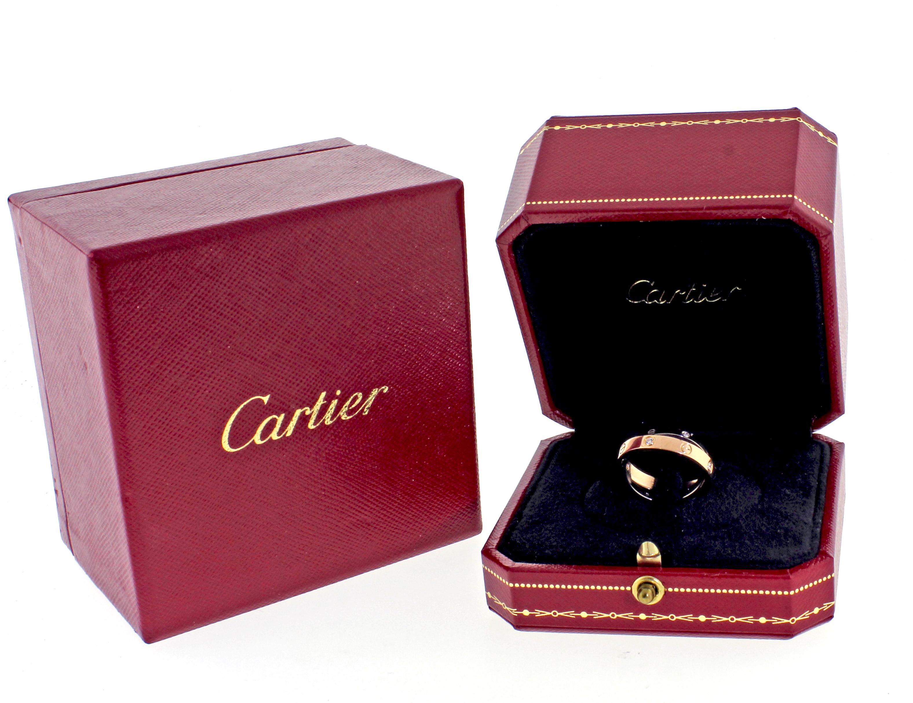 Cartier Love Ring with Diamonds In New Condition In Bethesda, MD