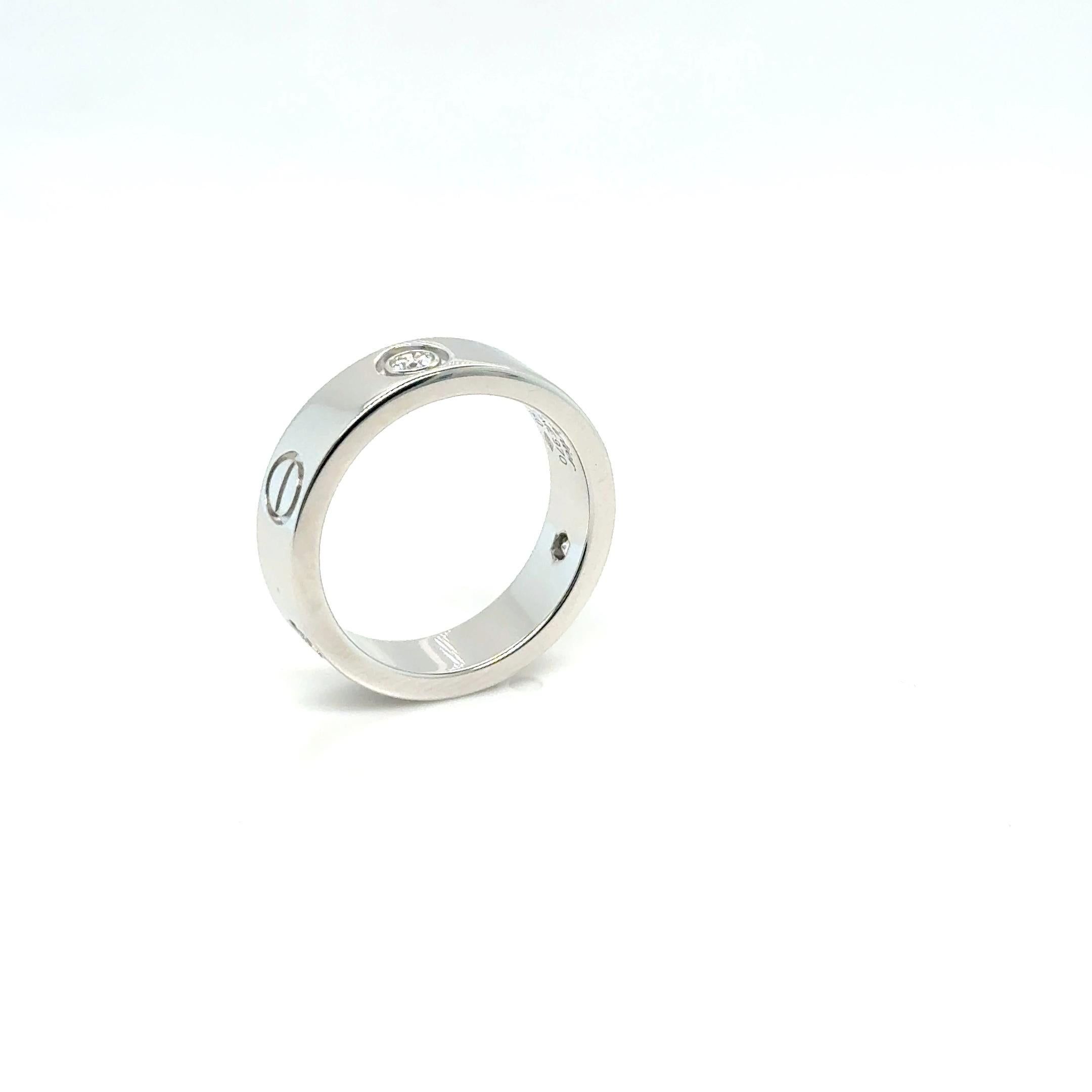 Cartier Love Ring with Diamonds in 18 Karat White Gold in vendita 2