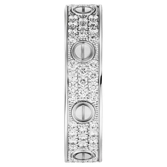 Anillo Cartier Love con diamantes en oro blanco en venta
