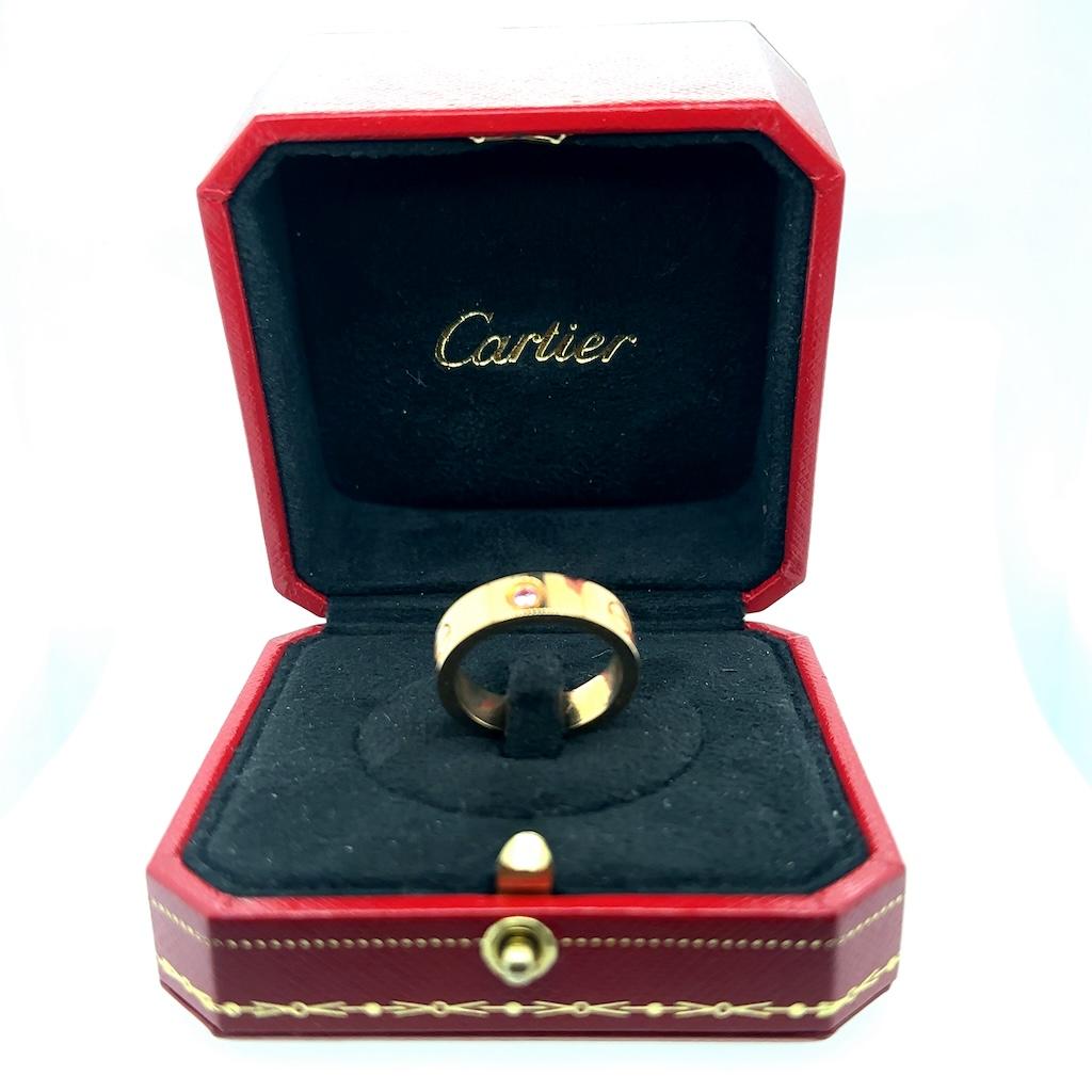 Women's or Men's Cartier Love Ring with Pink Sapphire w/ certificate