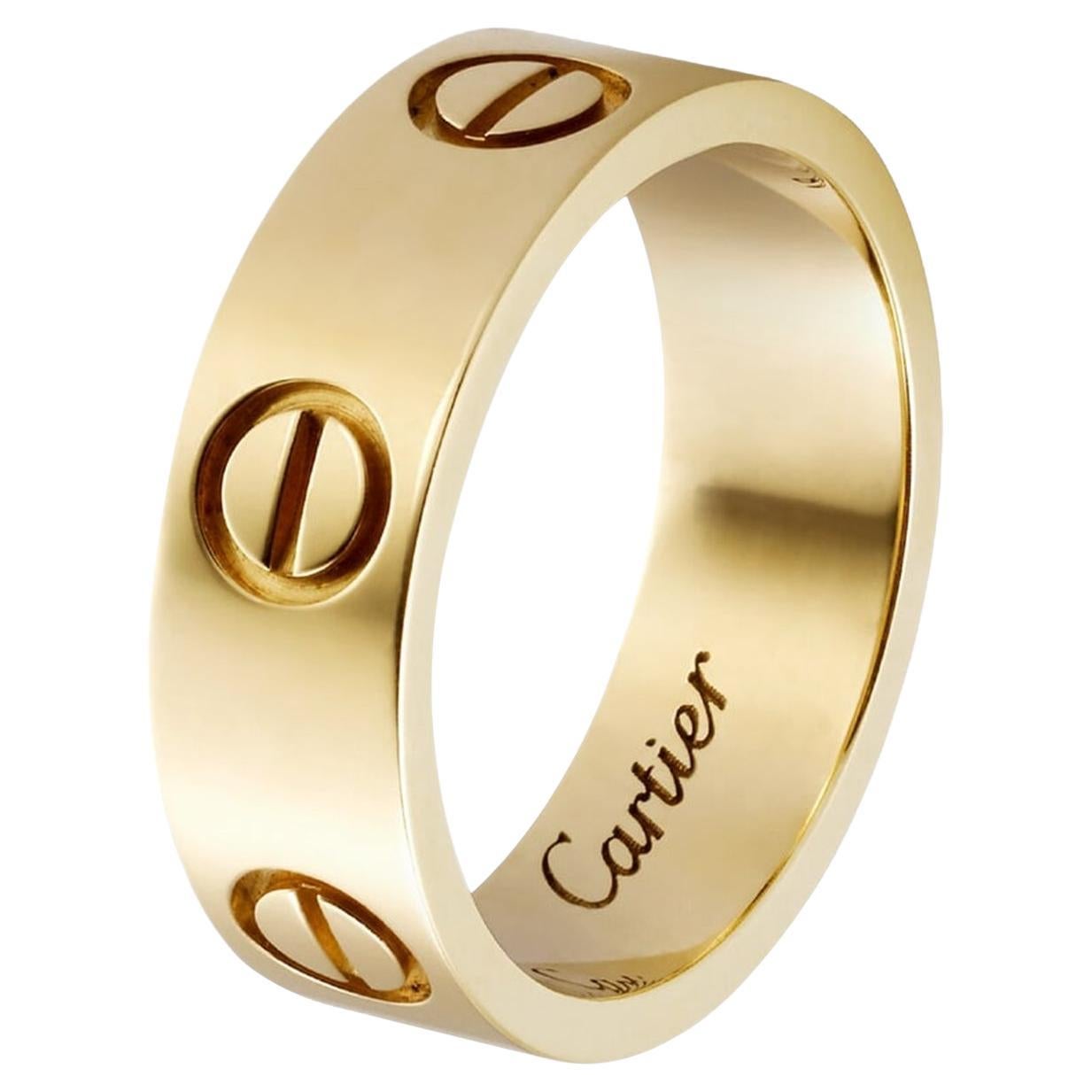 Anillo Cartier Love Oro Amarillo Modelo Clásico Tamaño 58 Anillo de Compromiso