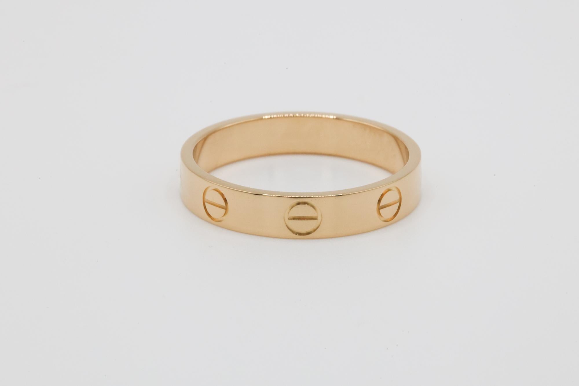 Women's or Men's Cartier Love Ring, Yellow Gold Size 54 For Sale