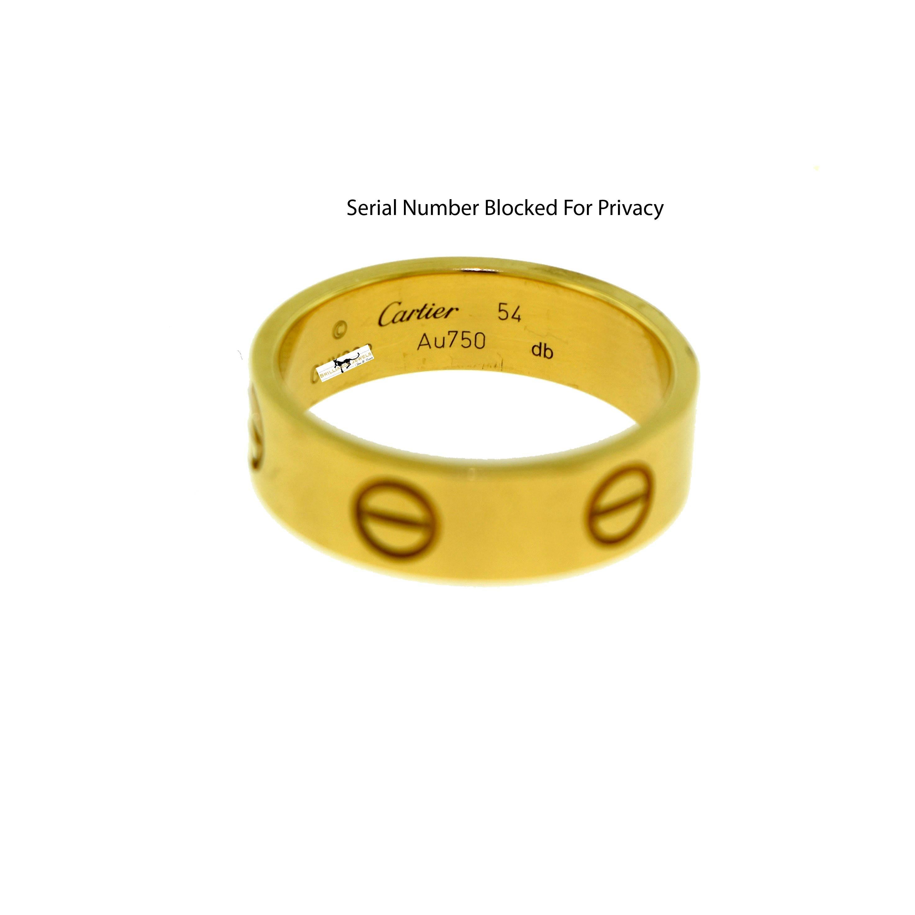 Women's or Men's Cartier Love Ring Yellow Gold Ring