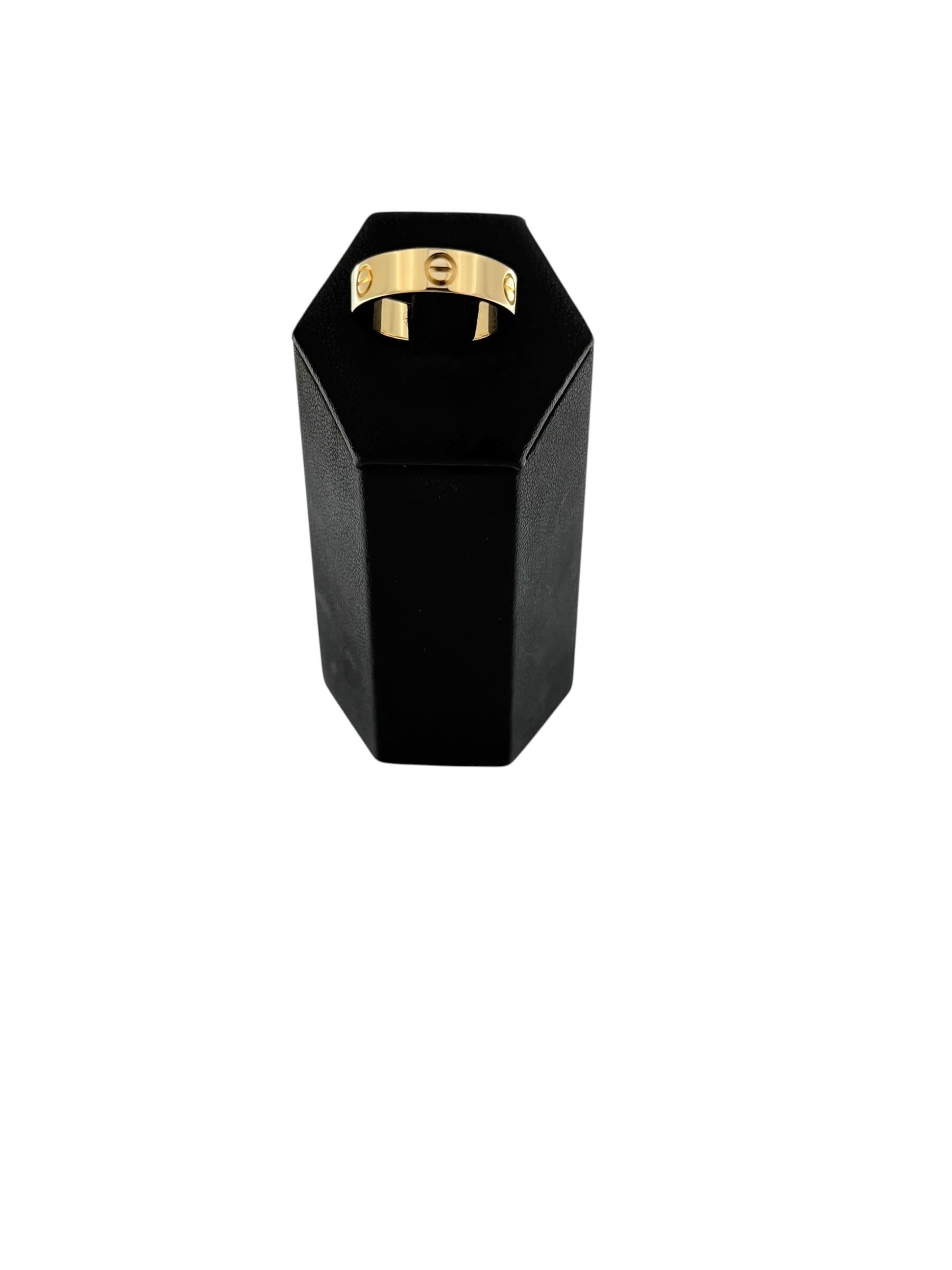 Artisan Cartier Love Ring Yellow Gold - size 60 For Sale