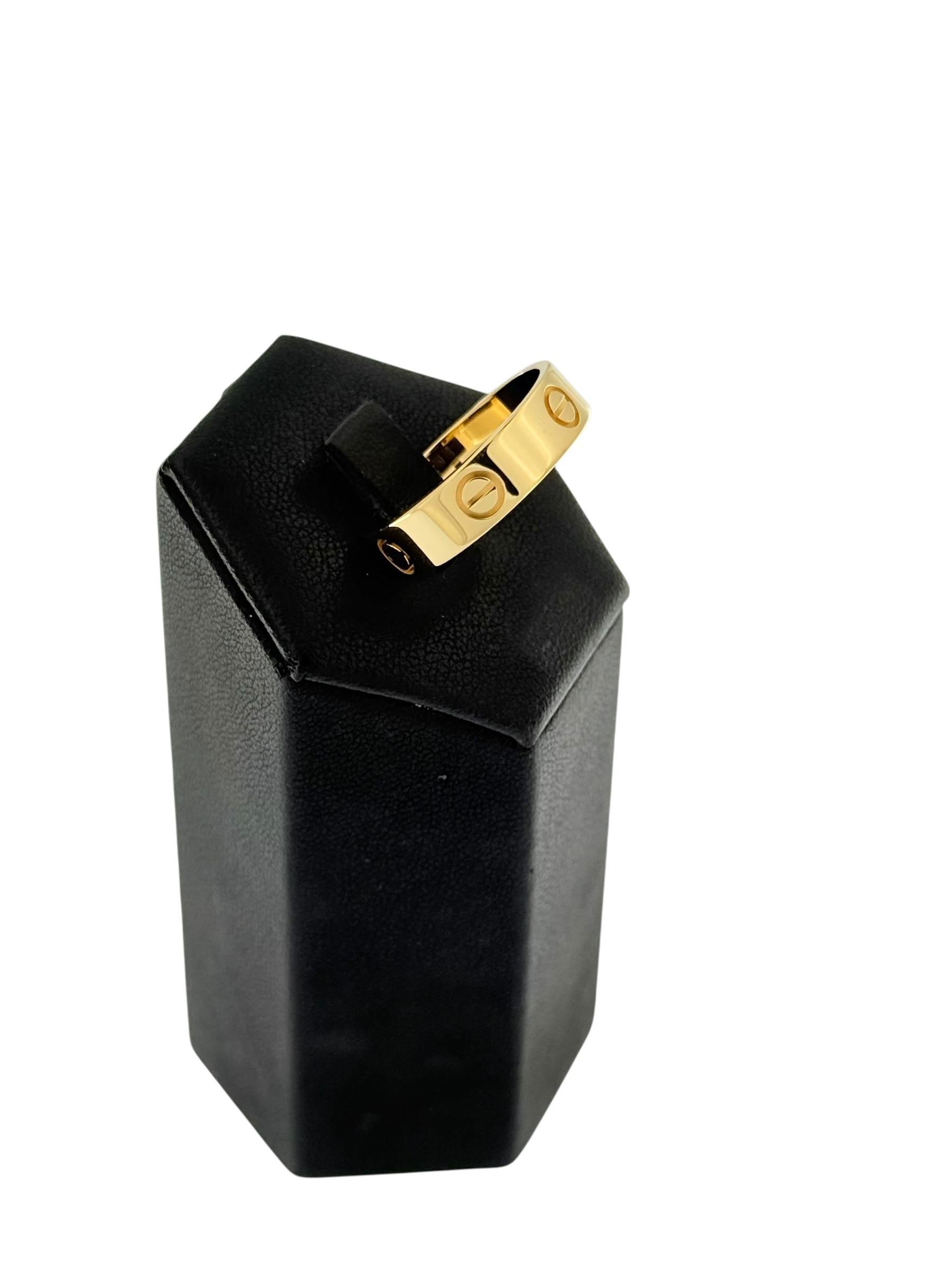 Cartier Love Ring Yellow Gold - size 60 In Excellent Condition For Sale In Esch sur Alzette, Esch-sur-Alzette