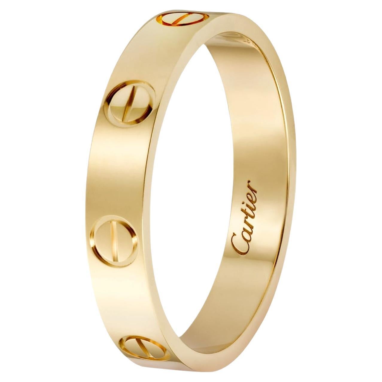 Cartier Love Ring Yellow Gold Wedding Band Size 54