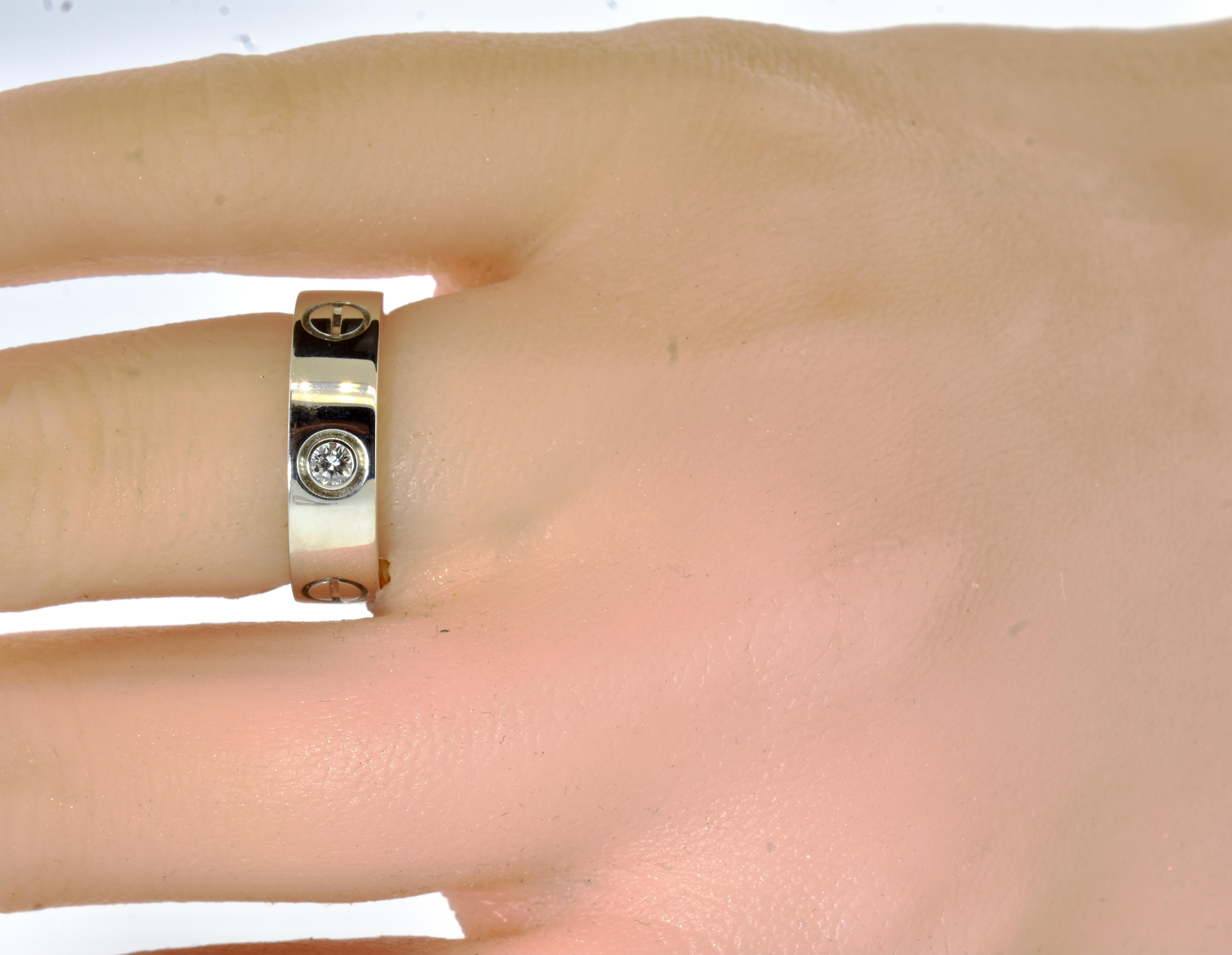 Cartier Love Ring's a Matching Pair in 18k White Gold 4