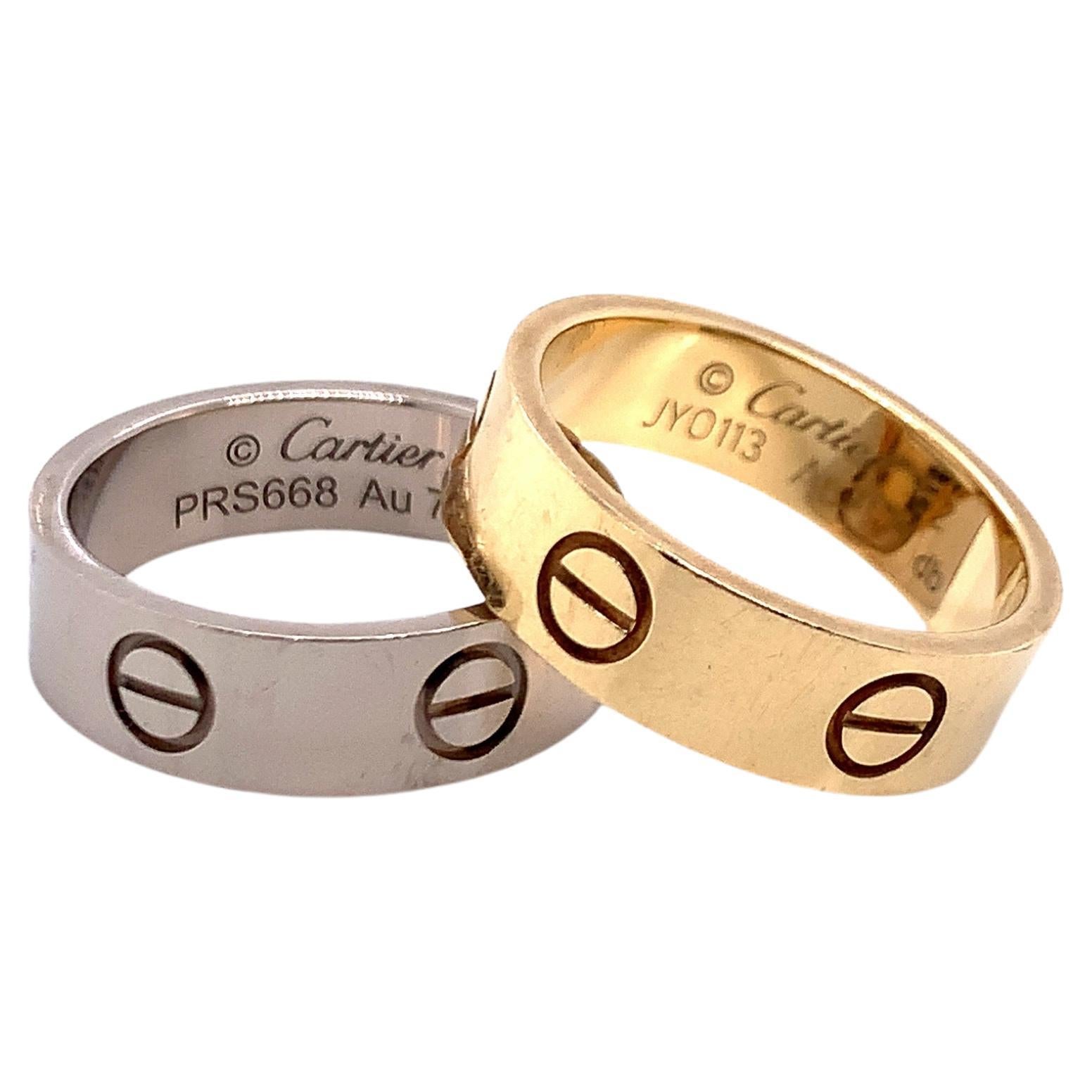 Cartier Love Rings Set For Sale