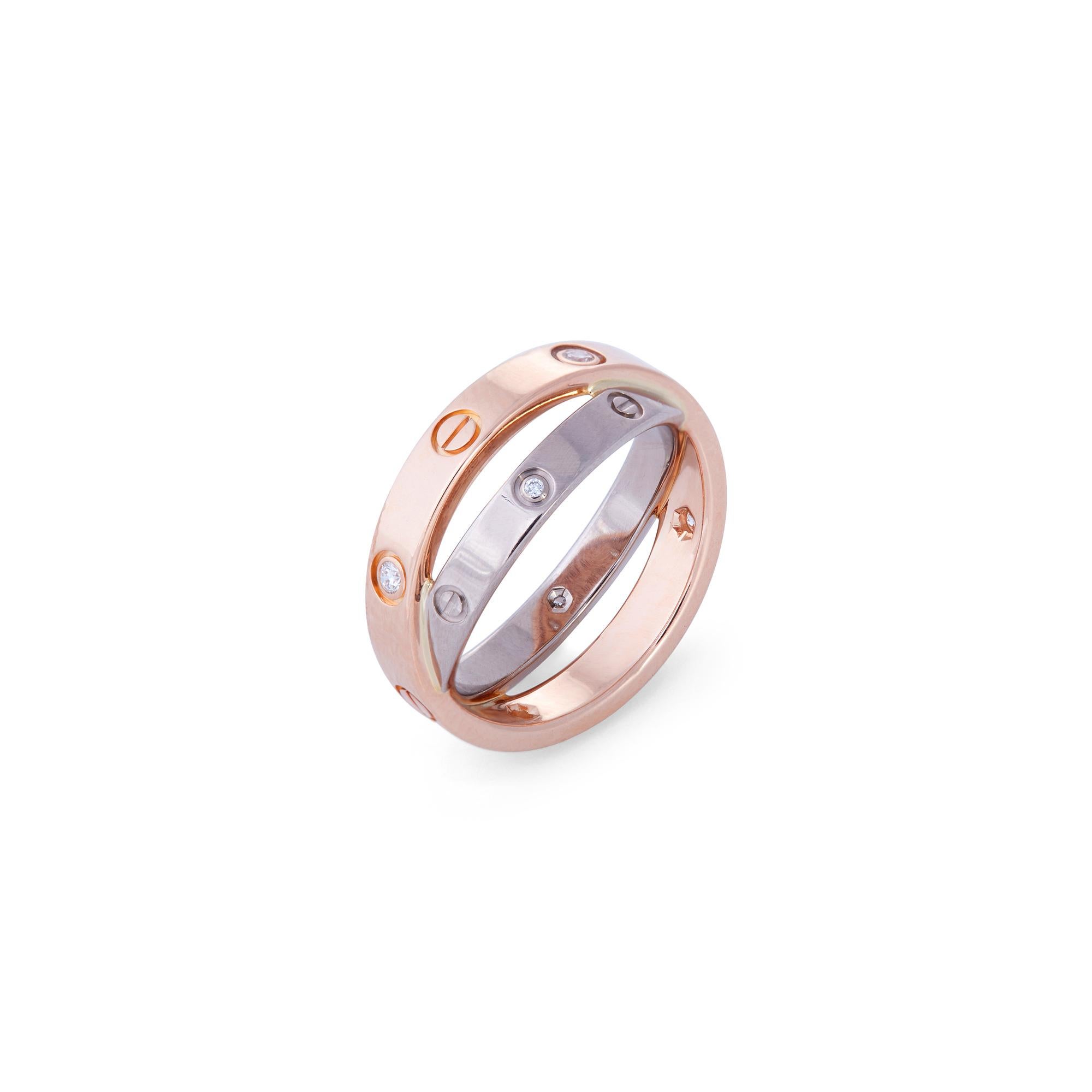 Cartier Love Diamantring aus Roségold mit Diamanten (Zeitgenössisch)