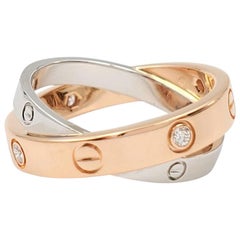 Cartier 'Love' Rosen- und Weißgold Diamantring