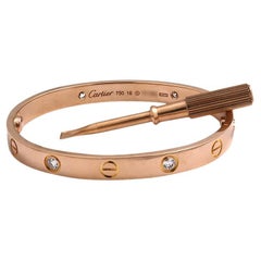 Cartier 'Love' Rose Gold 4-Diamond Bracelet