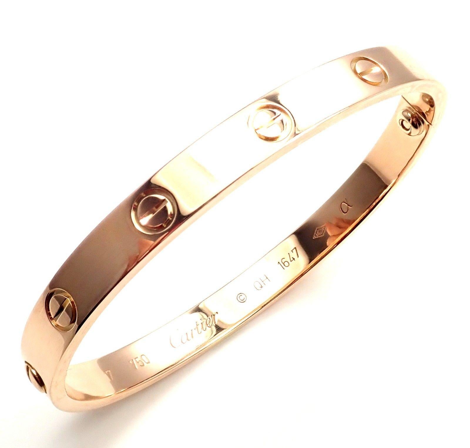 Cartier Love Rose Gold Bangle Bracelet 6