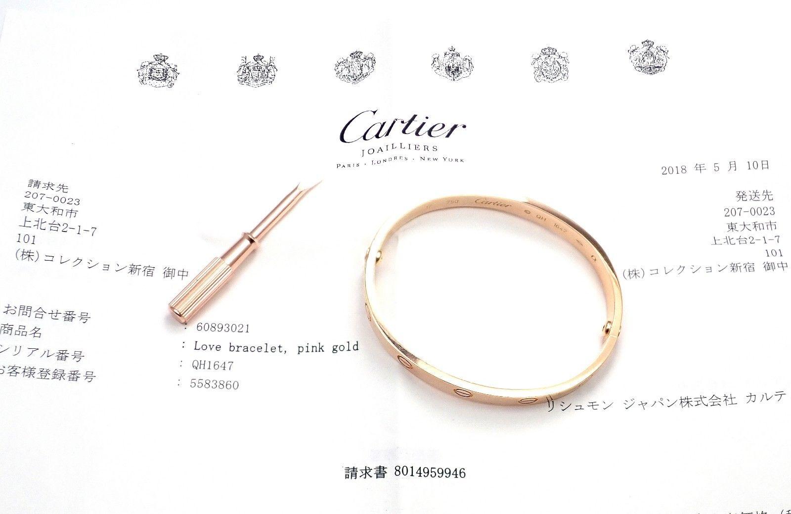 Cartier Love Rose Gold Bangle Bracelet In New Condition In Holland, PA