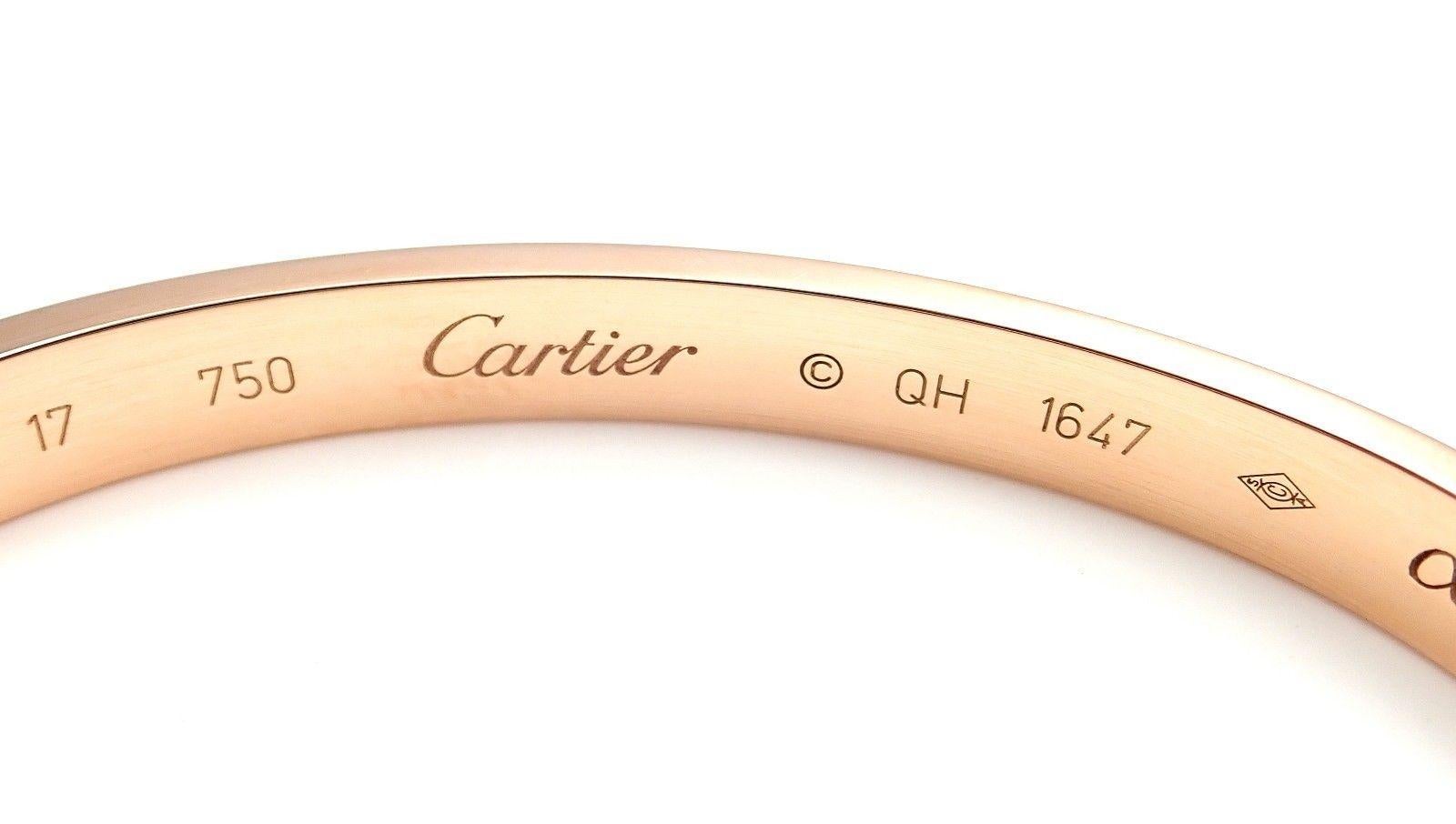 Women's or Men's Cartier Love Rose Gold Bangle Bracelet