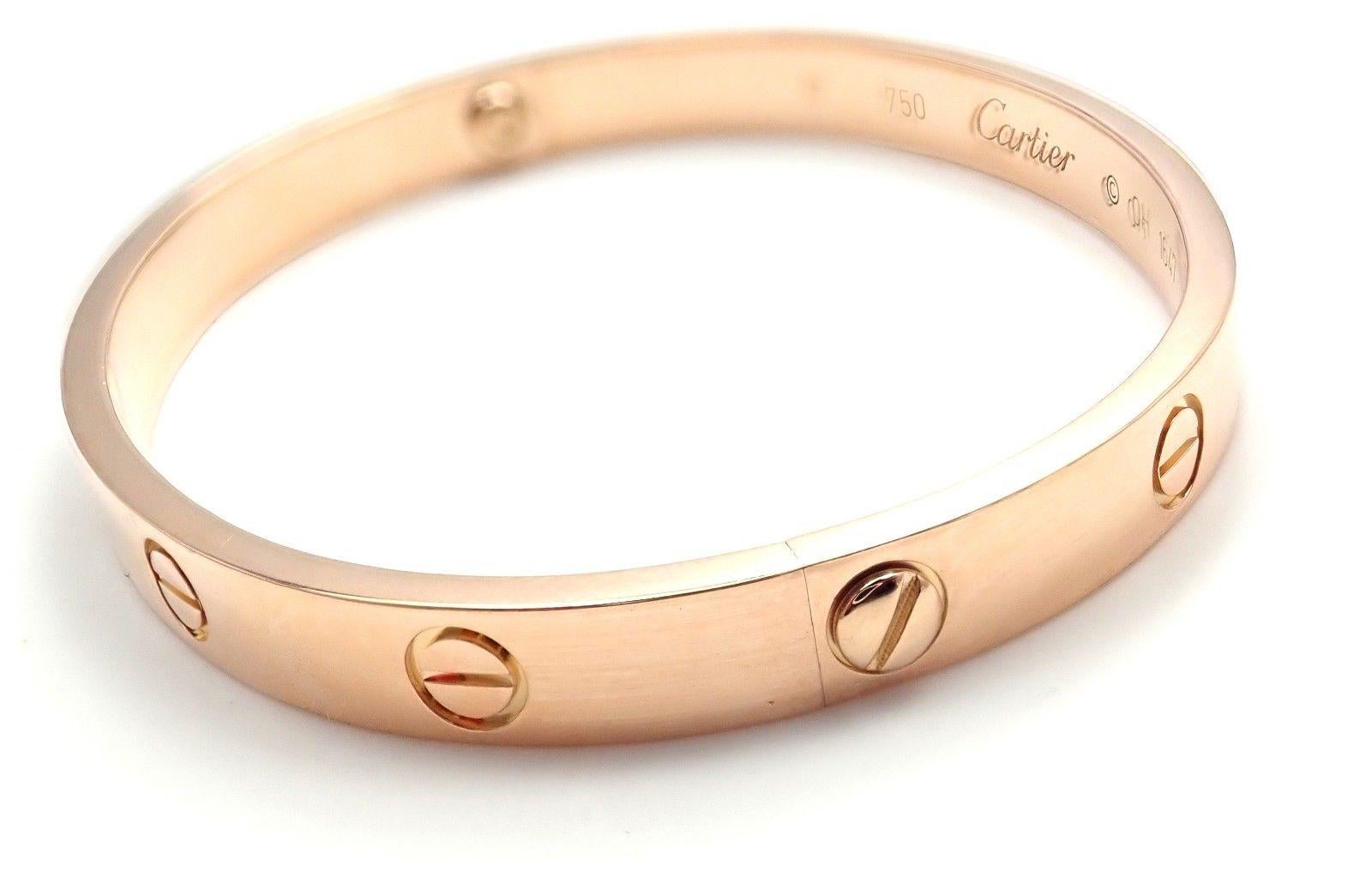 Cartier Love Rose Gold Bangle Bracelet 4
