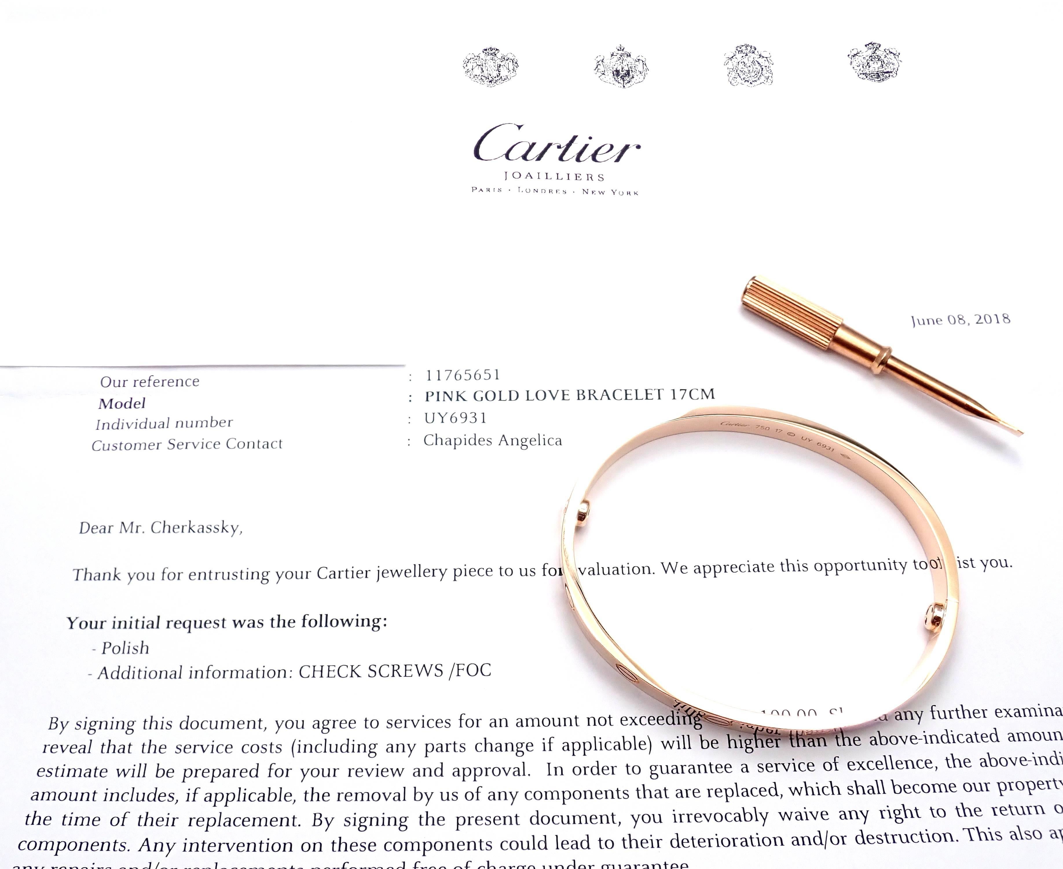 cartier love bracelet screws