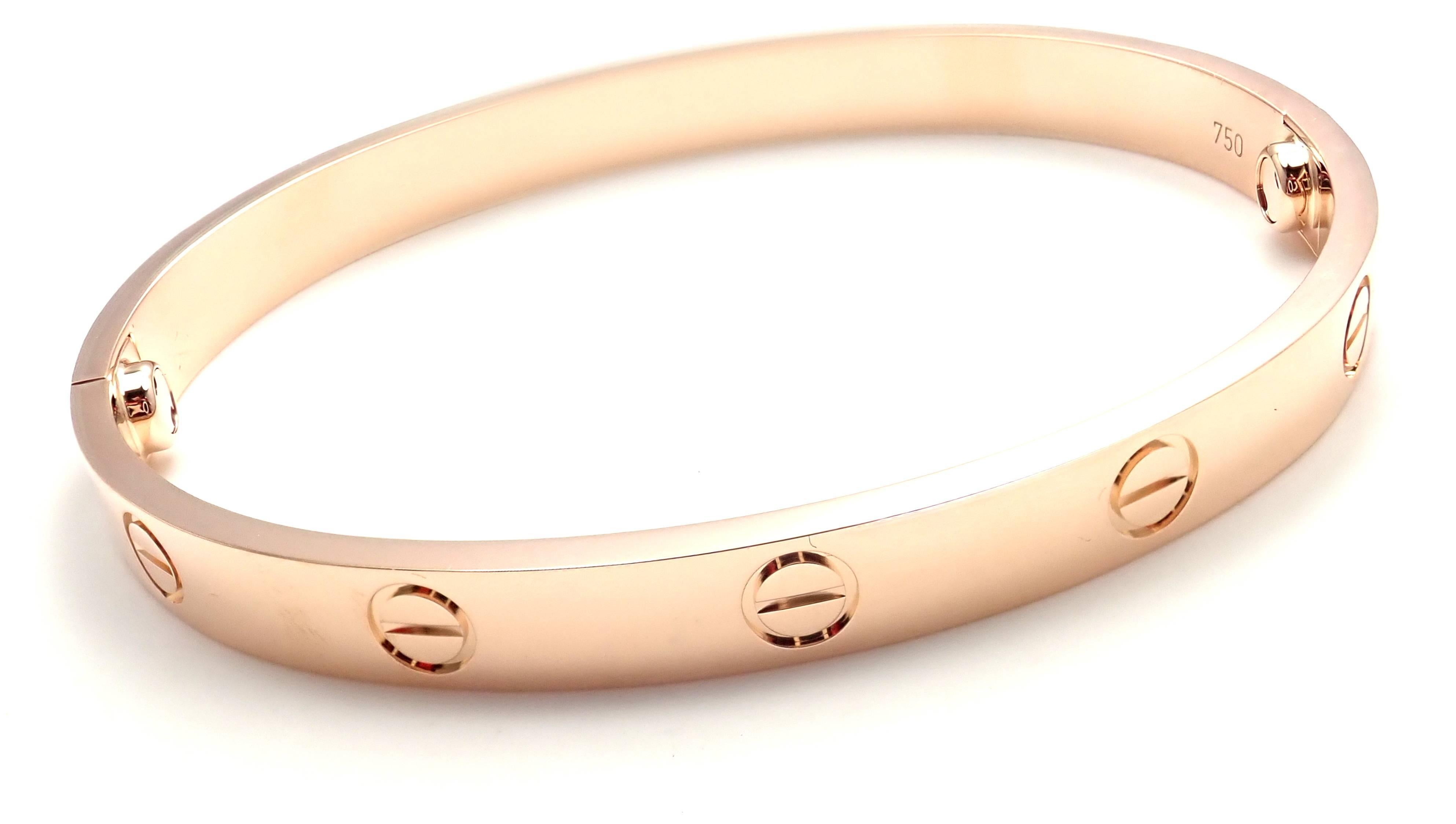 Cartier Love Rose Gold Bangle Bracelet New Screw System In New Condition In Holland, PA