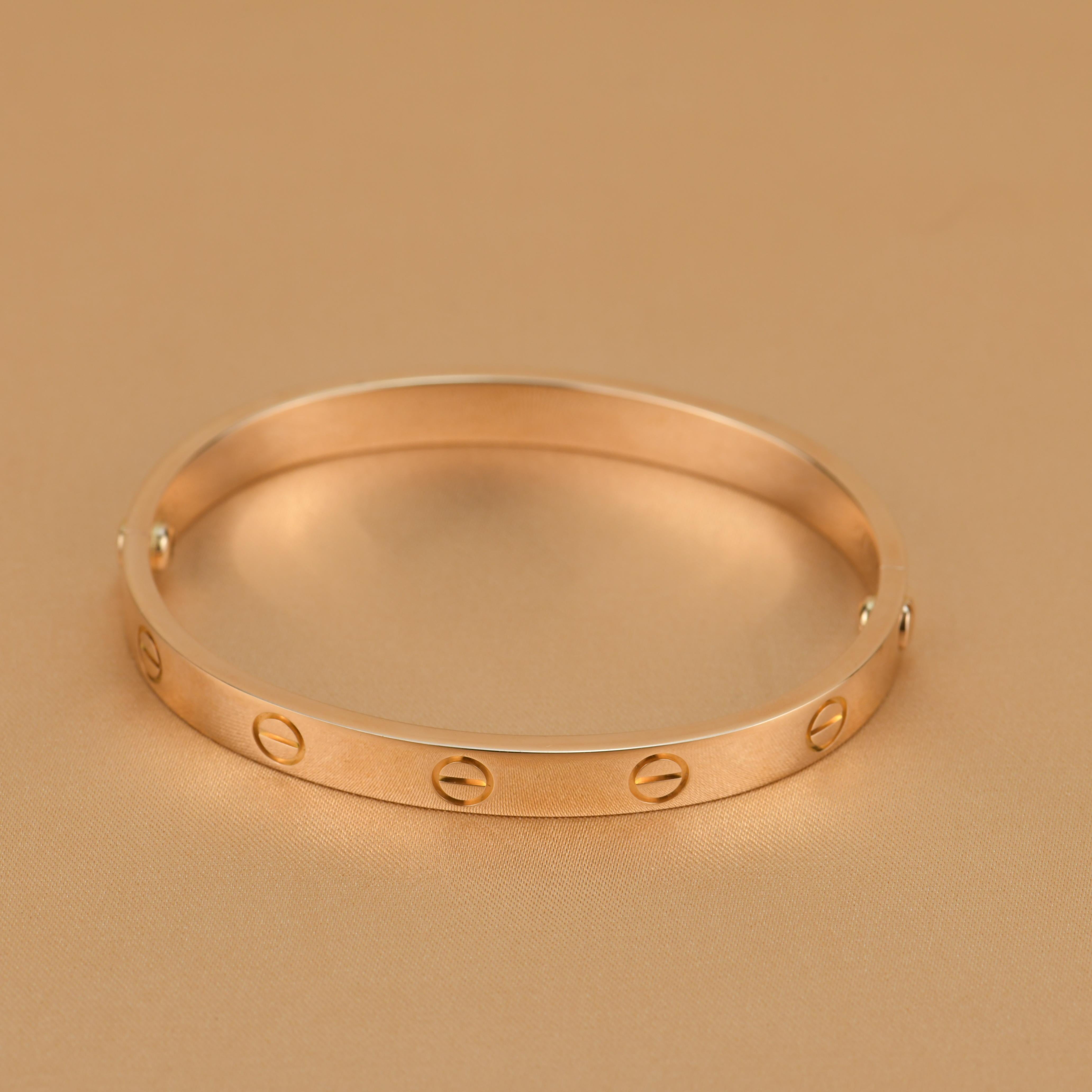 Cartier Love-Armband 18K Roségold Größe 16 für Damen oder Herren im Angebot