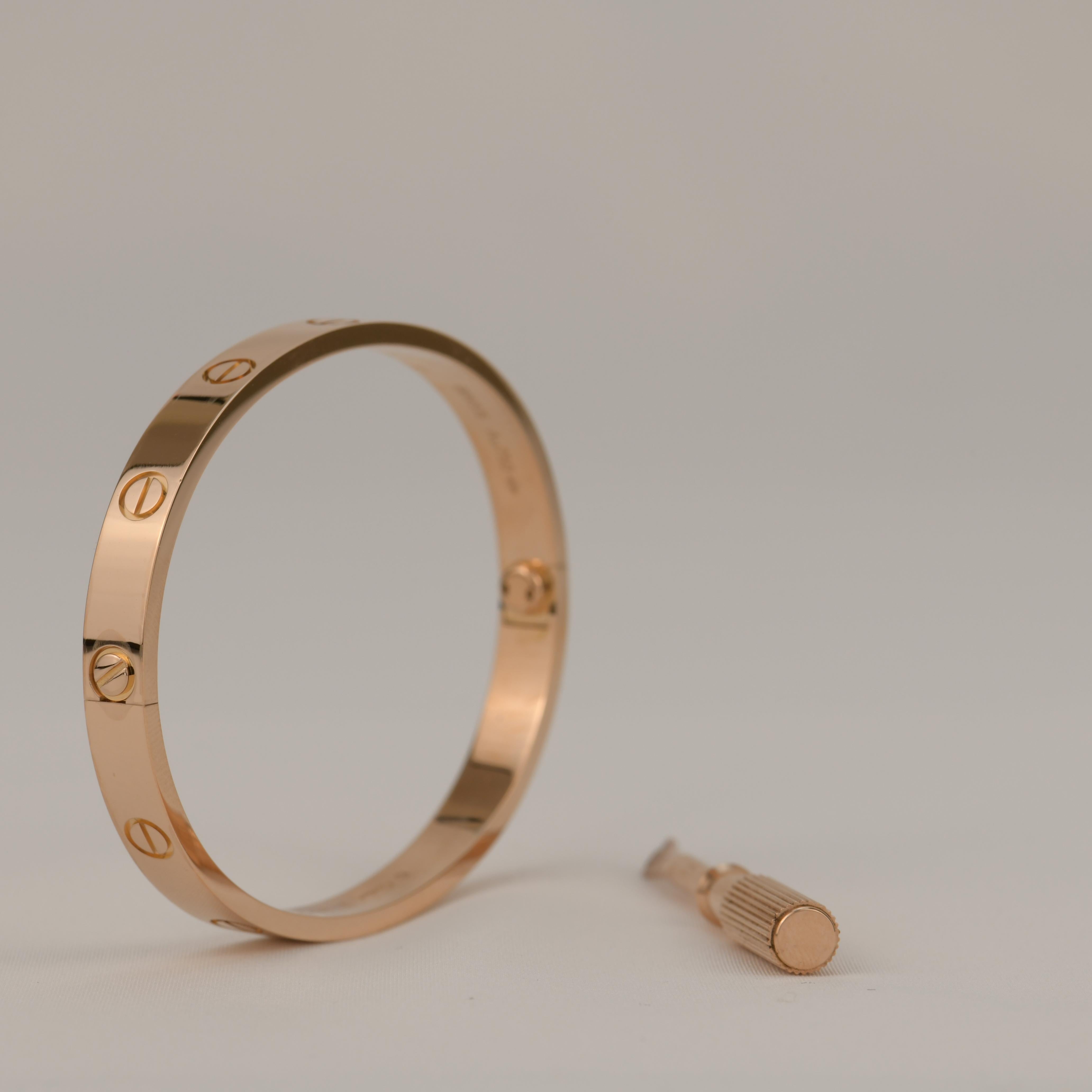 Cartier Love Rose Gold Bracelet B6035600 with Box and Paper 1