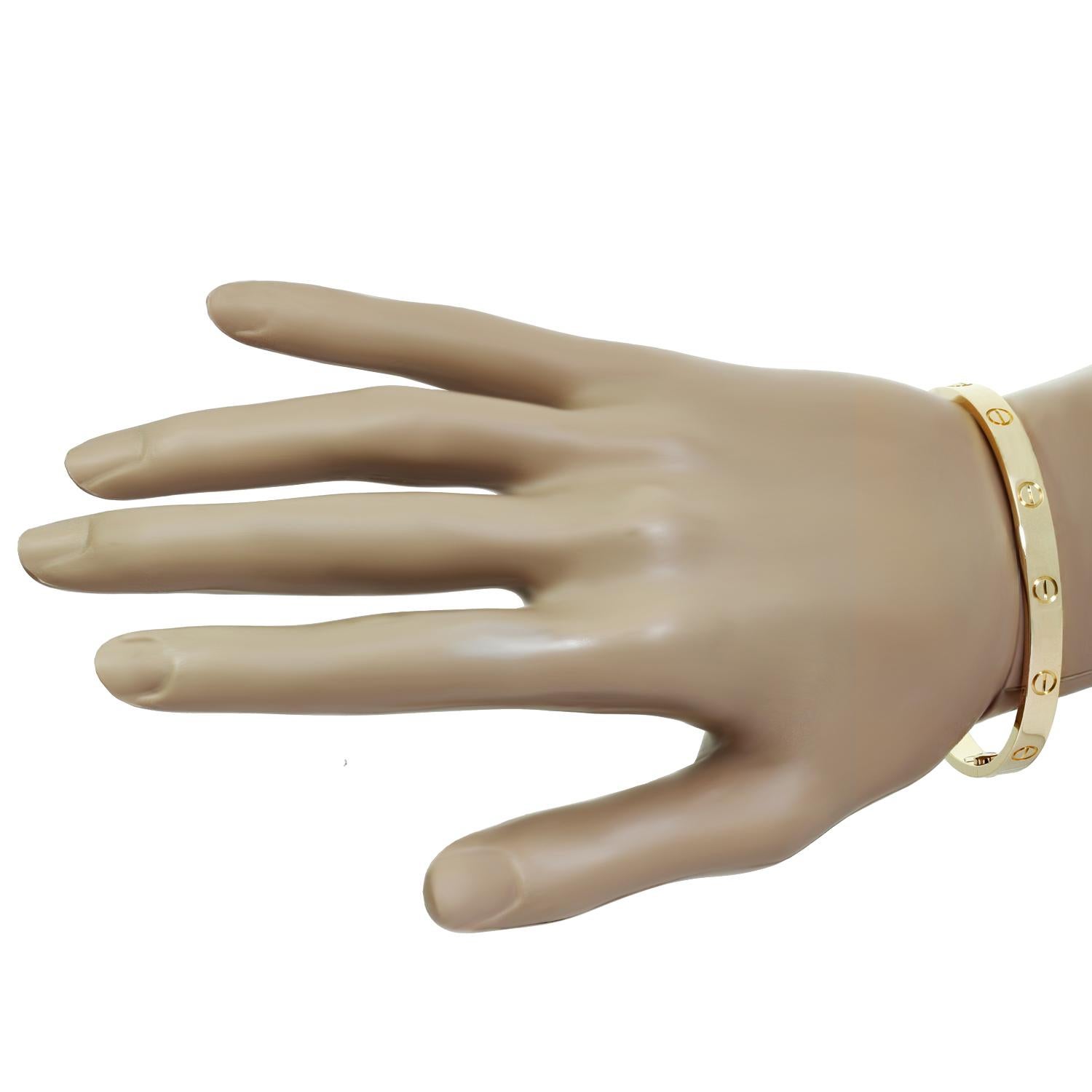 Women's Cartier Love Rose Gold Bracelet Bangle New Model Pouch