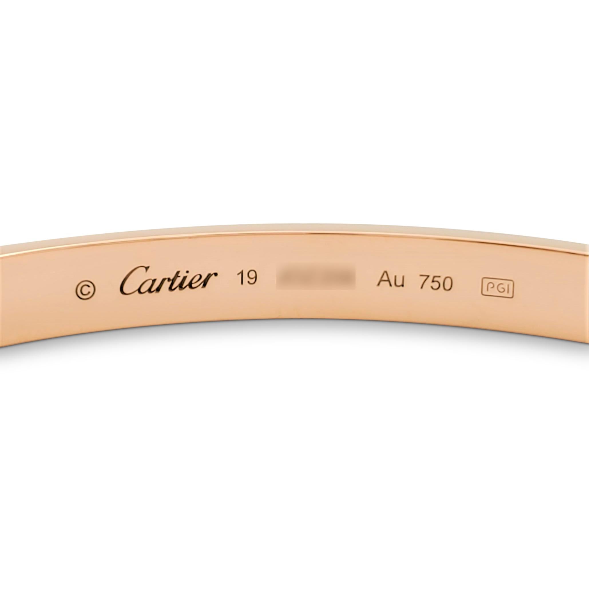 Women's or Men's Cartier 'Love' Rose Gold Bracelet