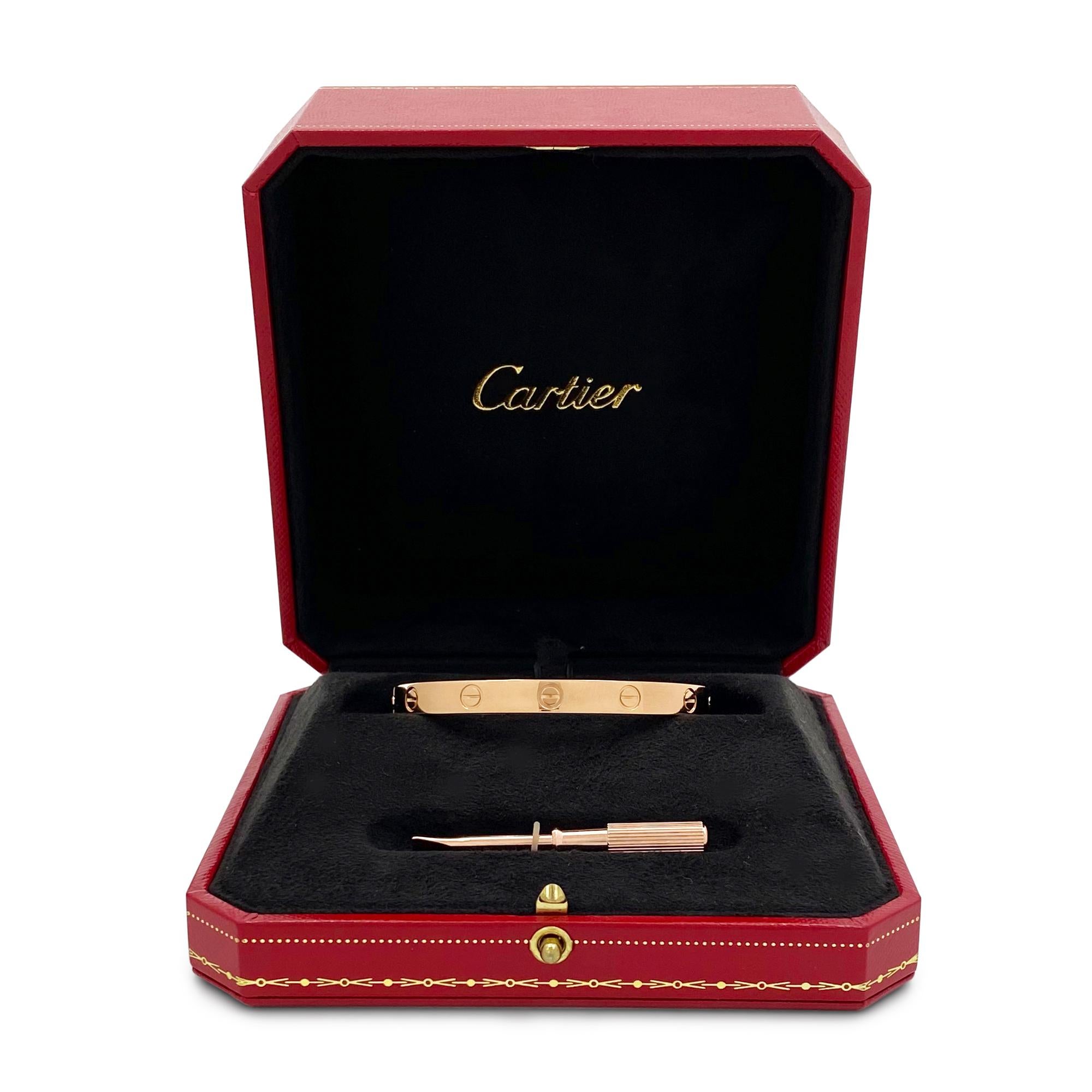 Cartier 'Love' Rose Gold Bracelet In Excellent Condition In New York, NY