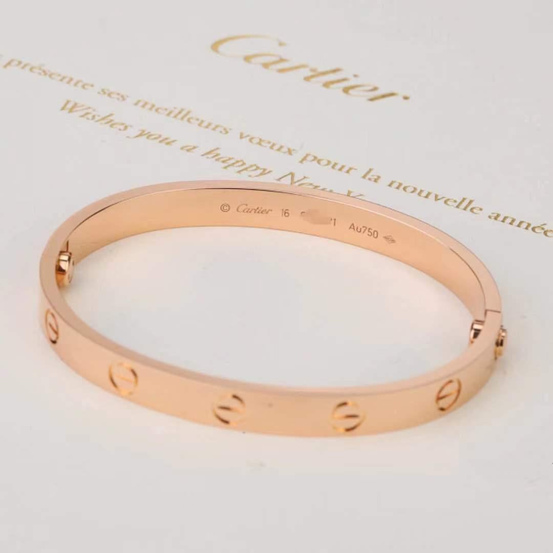 Women's or Men's Cartier Love Rose Gold Bracelet B6035600 Size 16