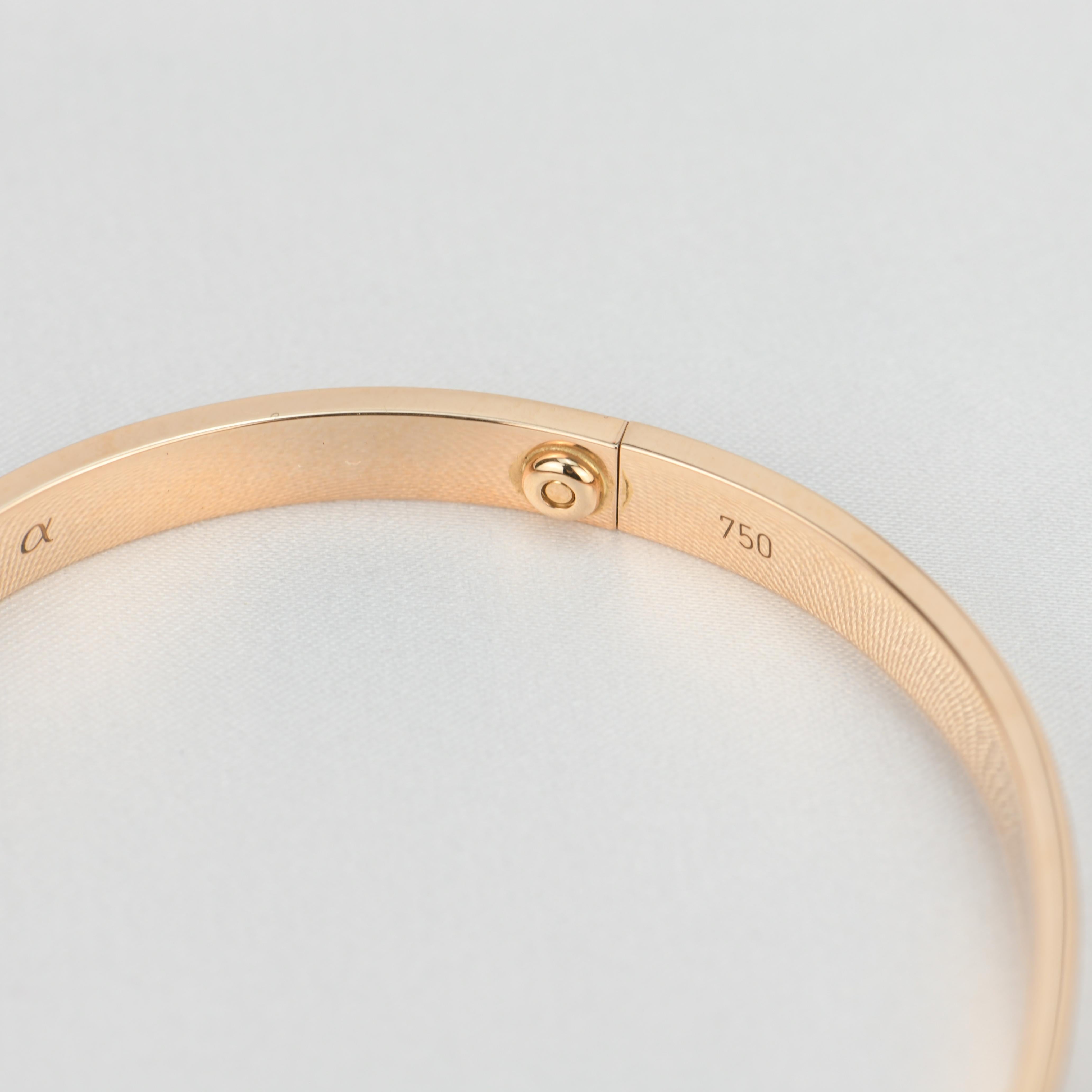 Cartier Love Rose Gold Bracelet with Paper Work 3