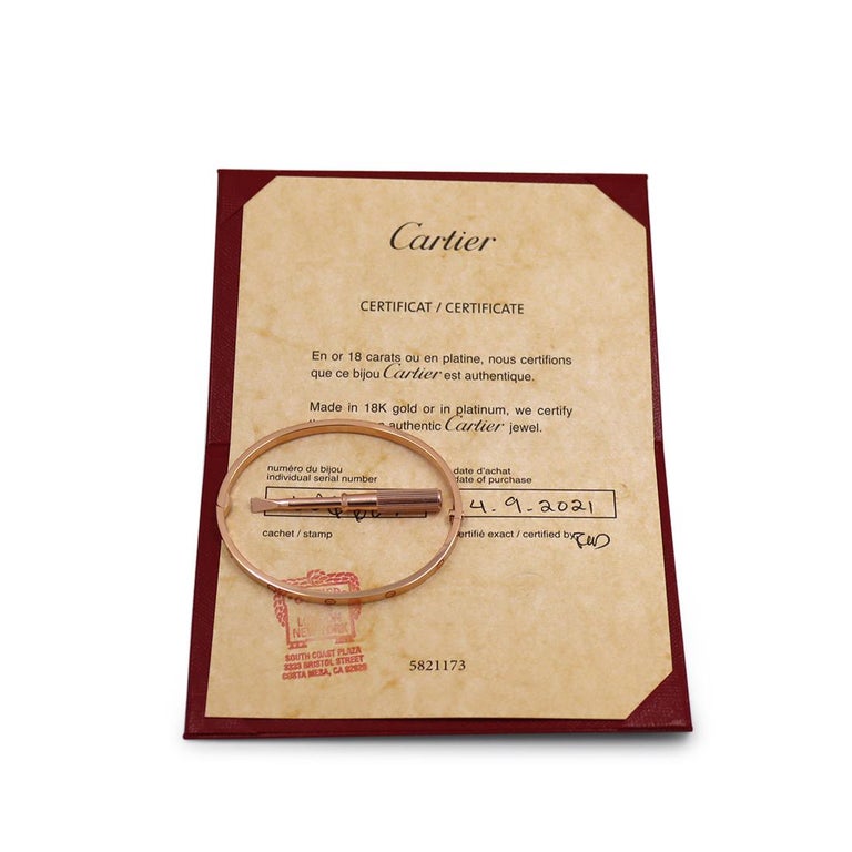 Cartier 'Love' Rose Gold Bracelet, Small Model For Sale 3