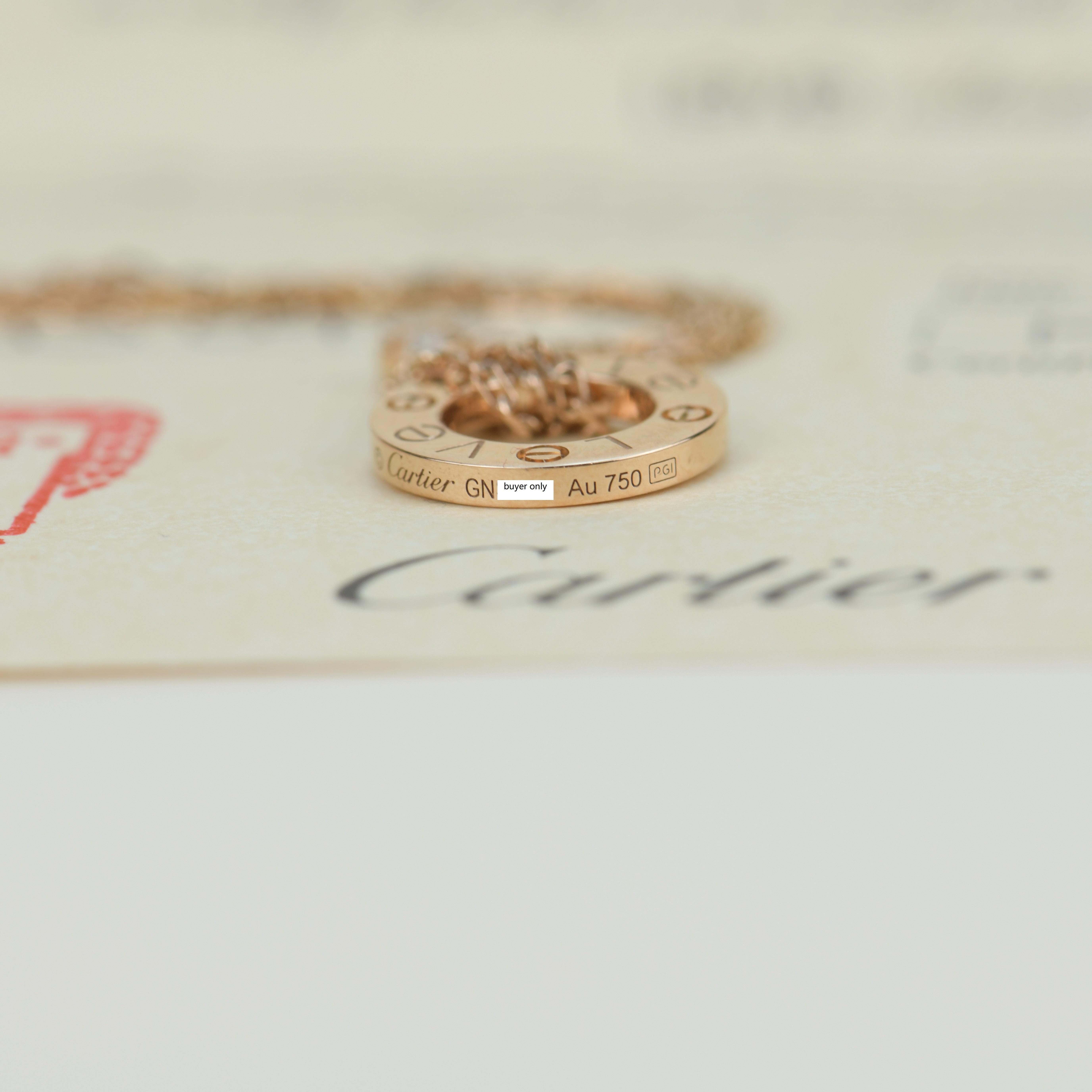 Women's or Men's Cartier Love Rose Gold Diamond Bracelet