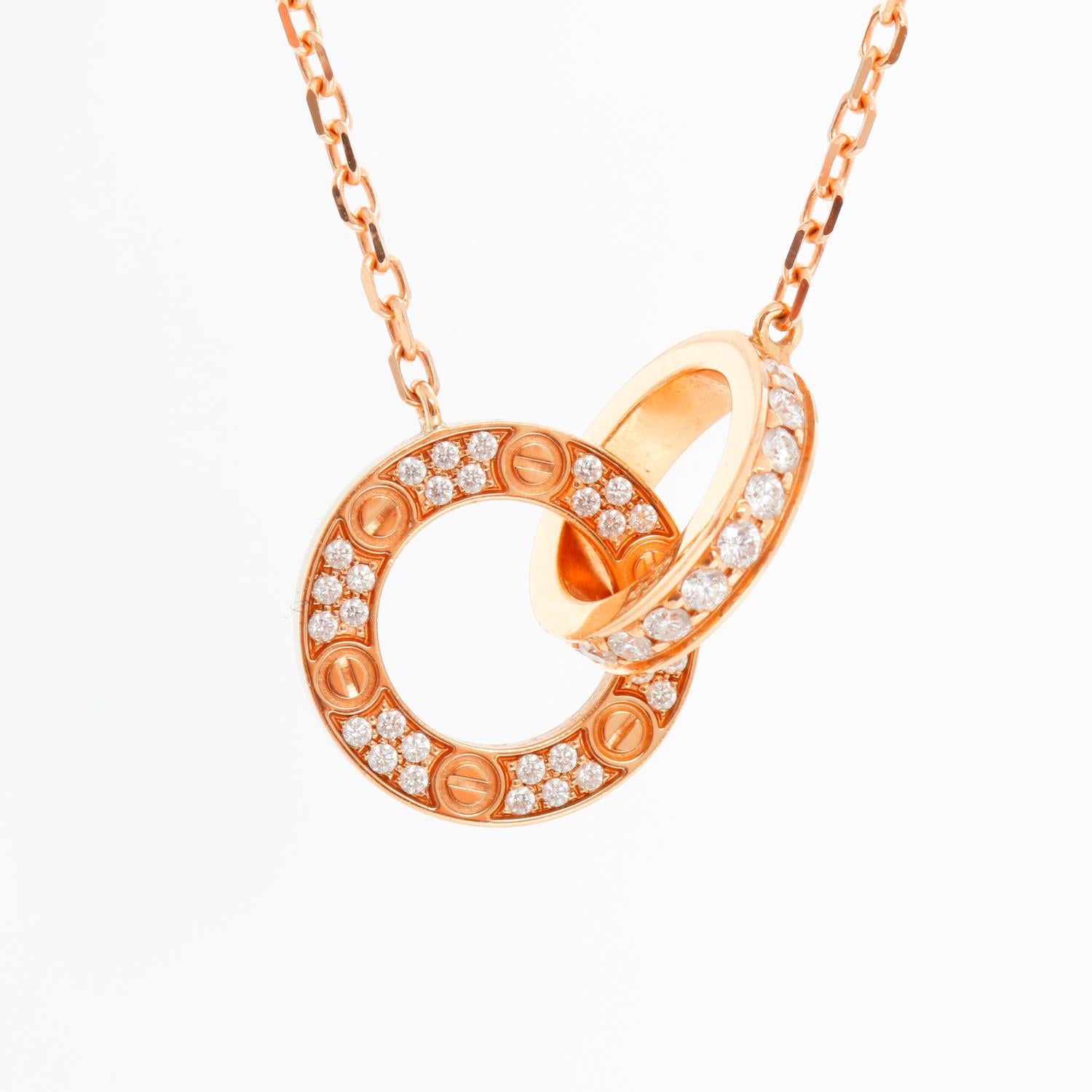 Cartier Love Rose Gold Diamond Necklace Ref. CRB7224528 1