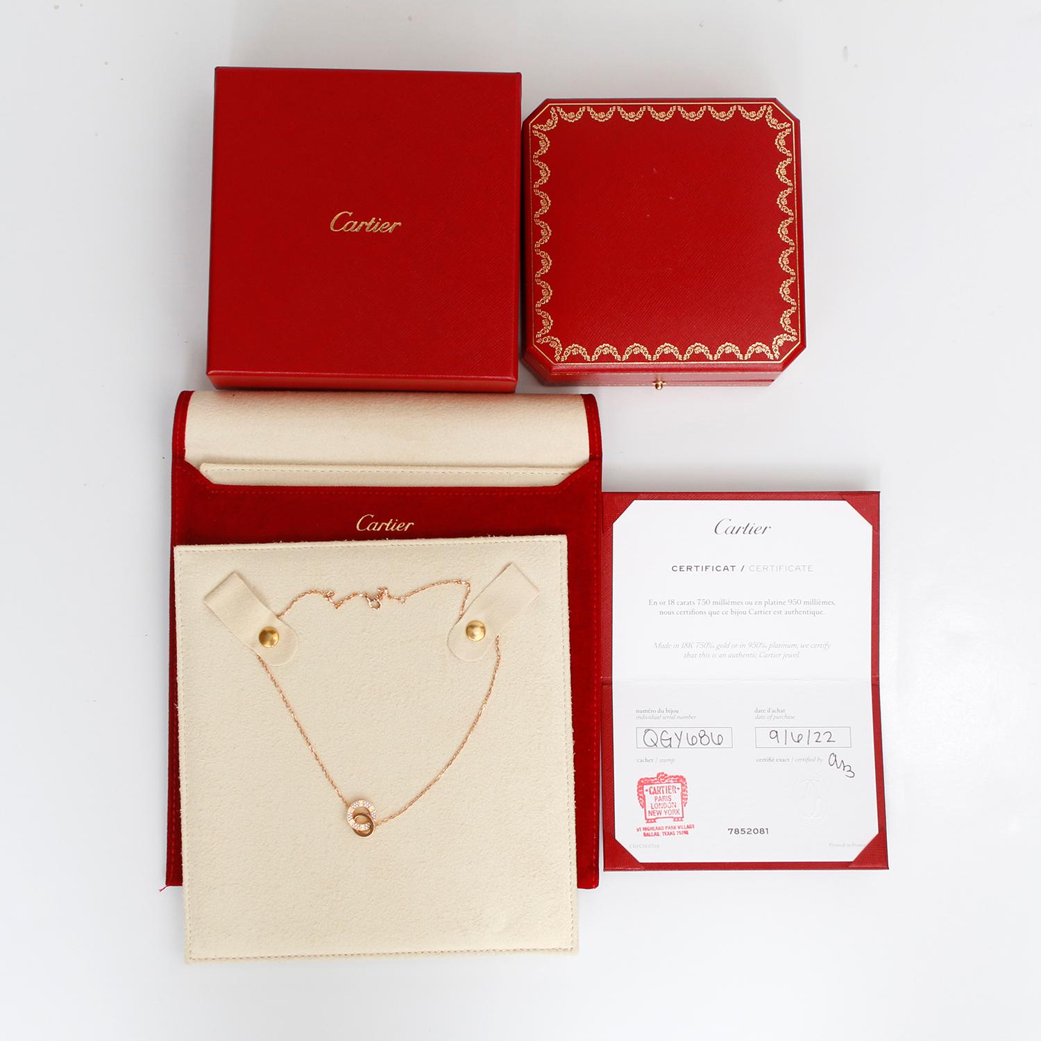 Cartier Love Rose Gold Diamond Necklace Ref. CRB7224528 2