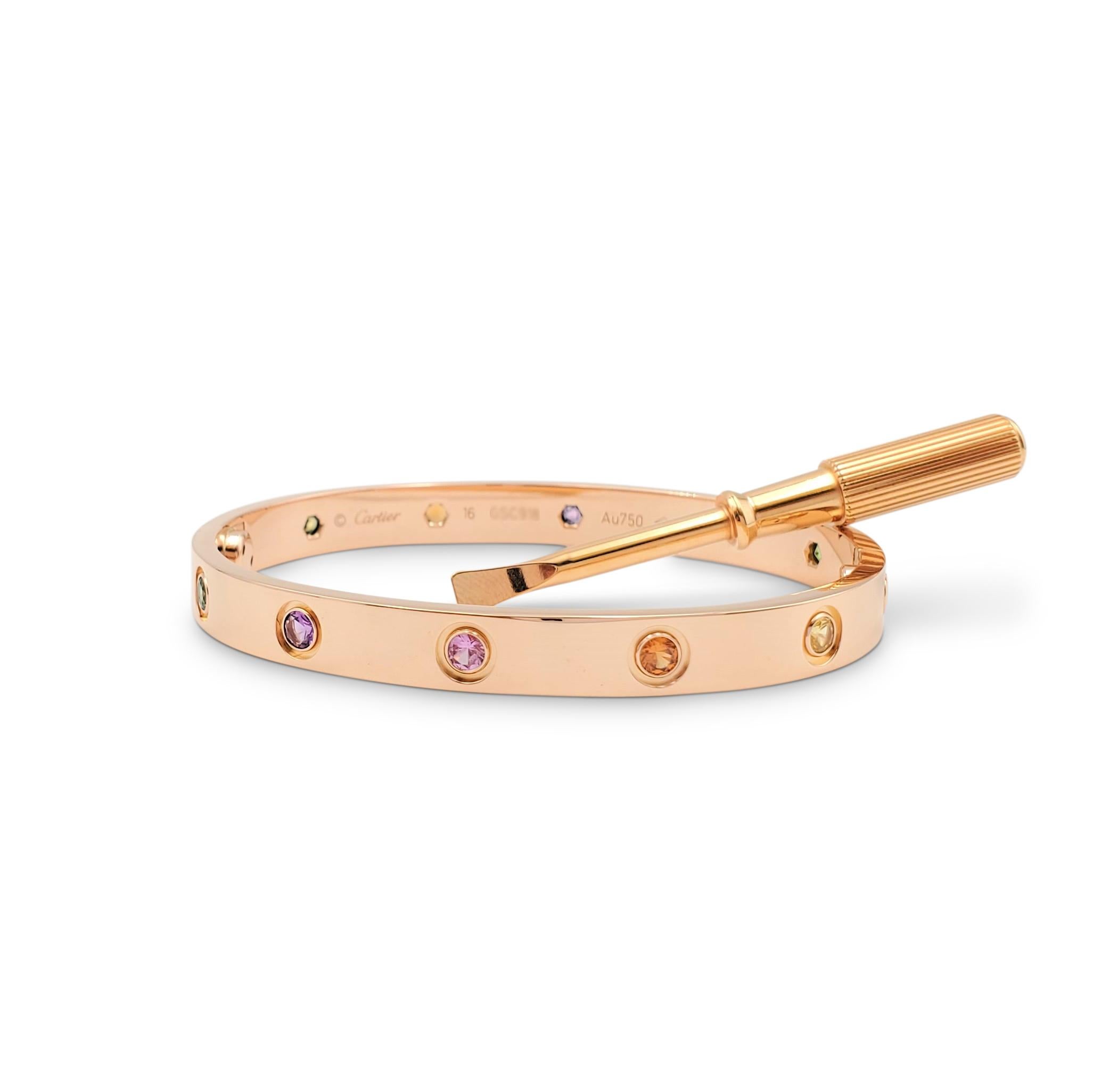 cartier gemstone love bracelet