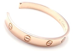Cartier Love Rose Gold Open Cuff Bangle Bracelet