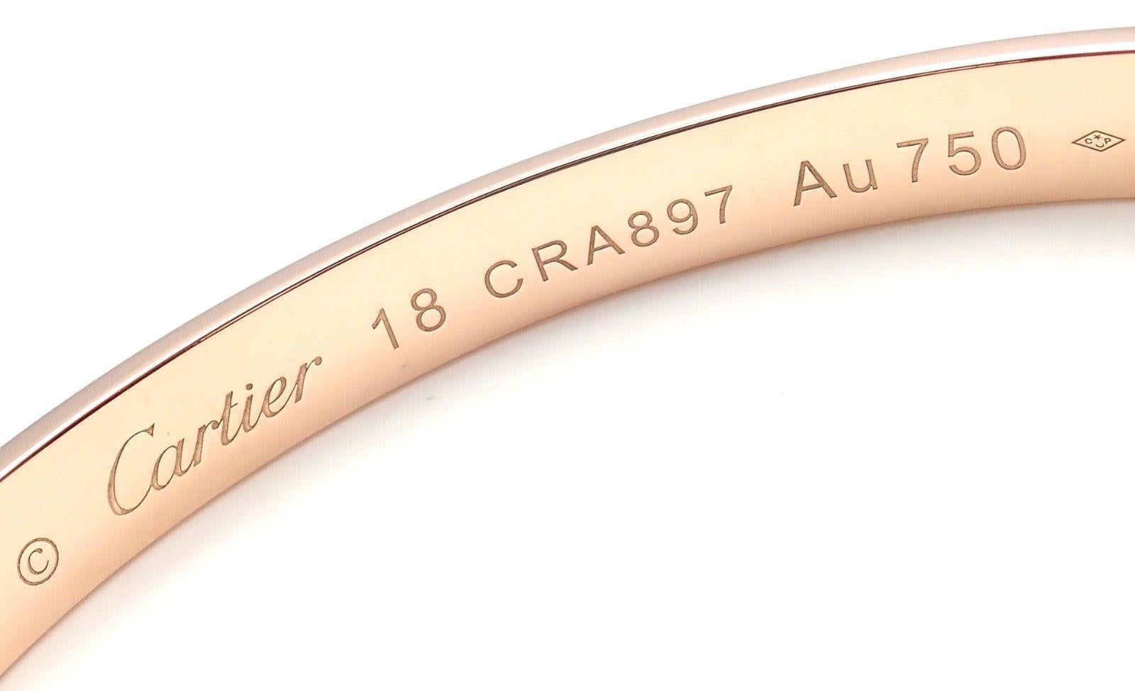 Cartier Love Rose Gold Open Cuff Bangle Bracelet 1