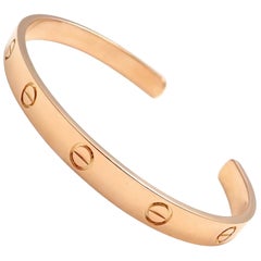 Cartier Love Rose Gold Open Cuff Bangle Bracelet