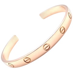 Cartier Love Rose Gold Open Cuff Bangle Bracelet