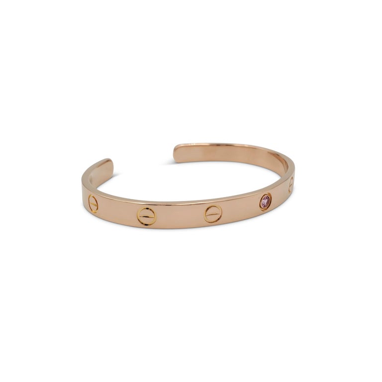 Cartier Love Rose Gold Pink Sapphire Cuff Bracelet at 1stDibs cartier