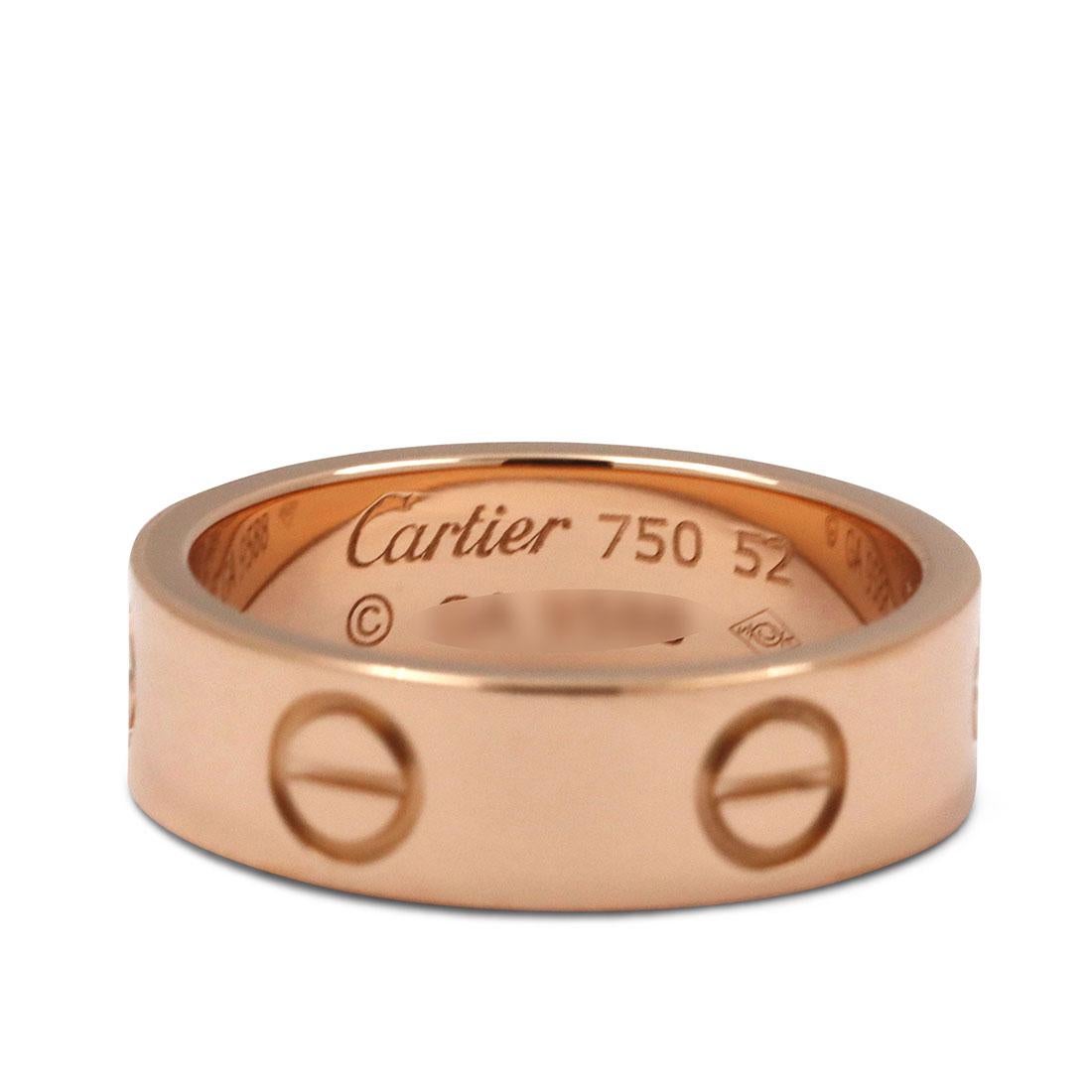 Cartier 'Love' Rose Gold Ring In Excellent Condition In New York, NY