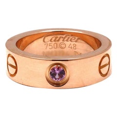 Cartier 'Love' Rose Gold Sapphire Ring